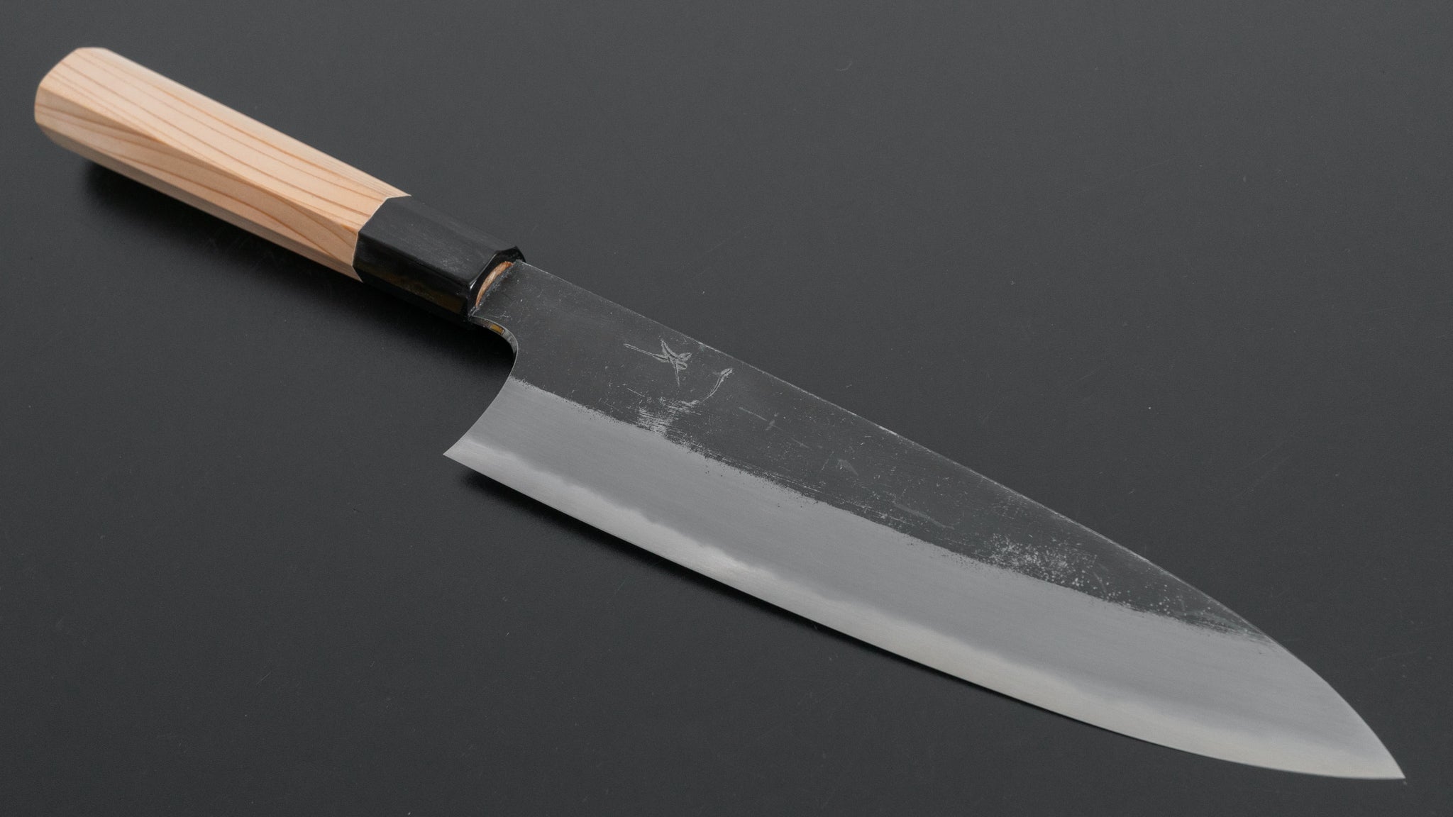 Hitohira Togashi White #2 Kurouchi Gyuto 210mm Japanese Chef Knife with Hinoki Cypress Handle - Perfect for Sushi, Meat Cutting & Professional Kitchen Use