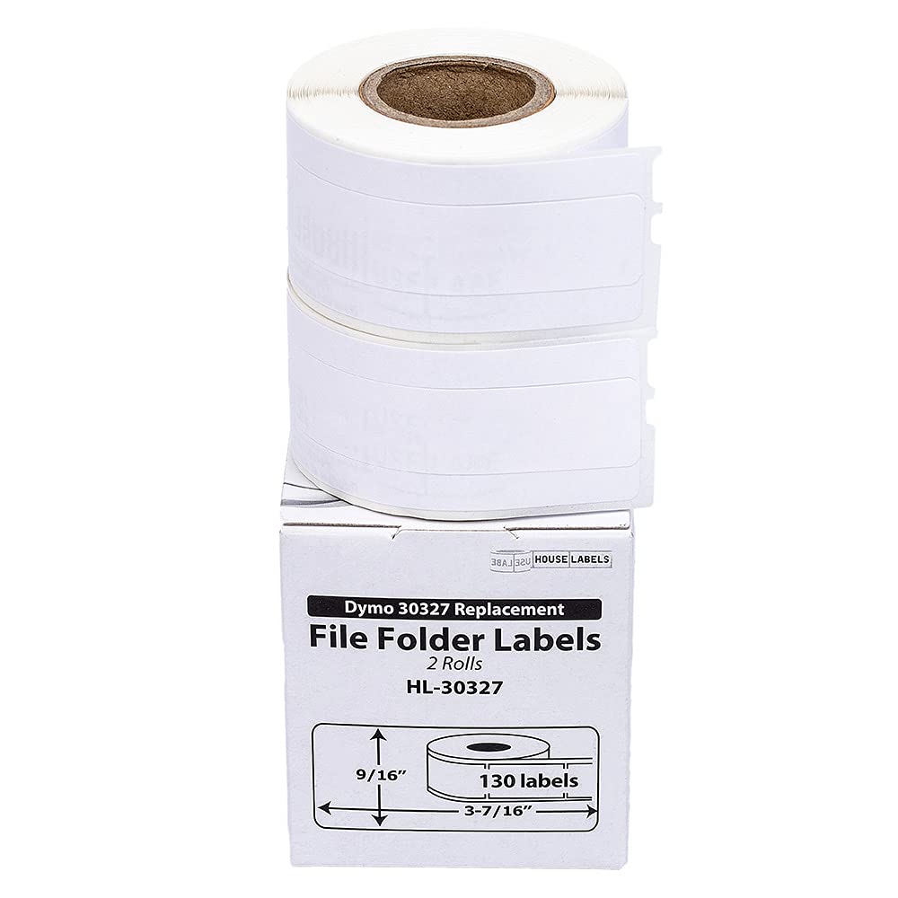 HOUSELABELS Compatible DYMO 30327 30576 File Folder Labels (9/16