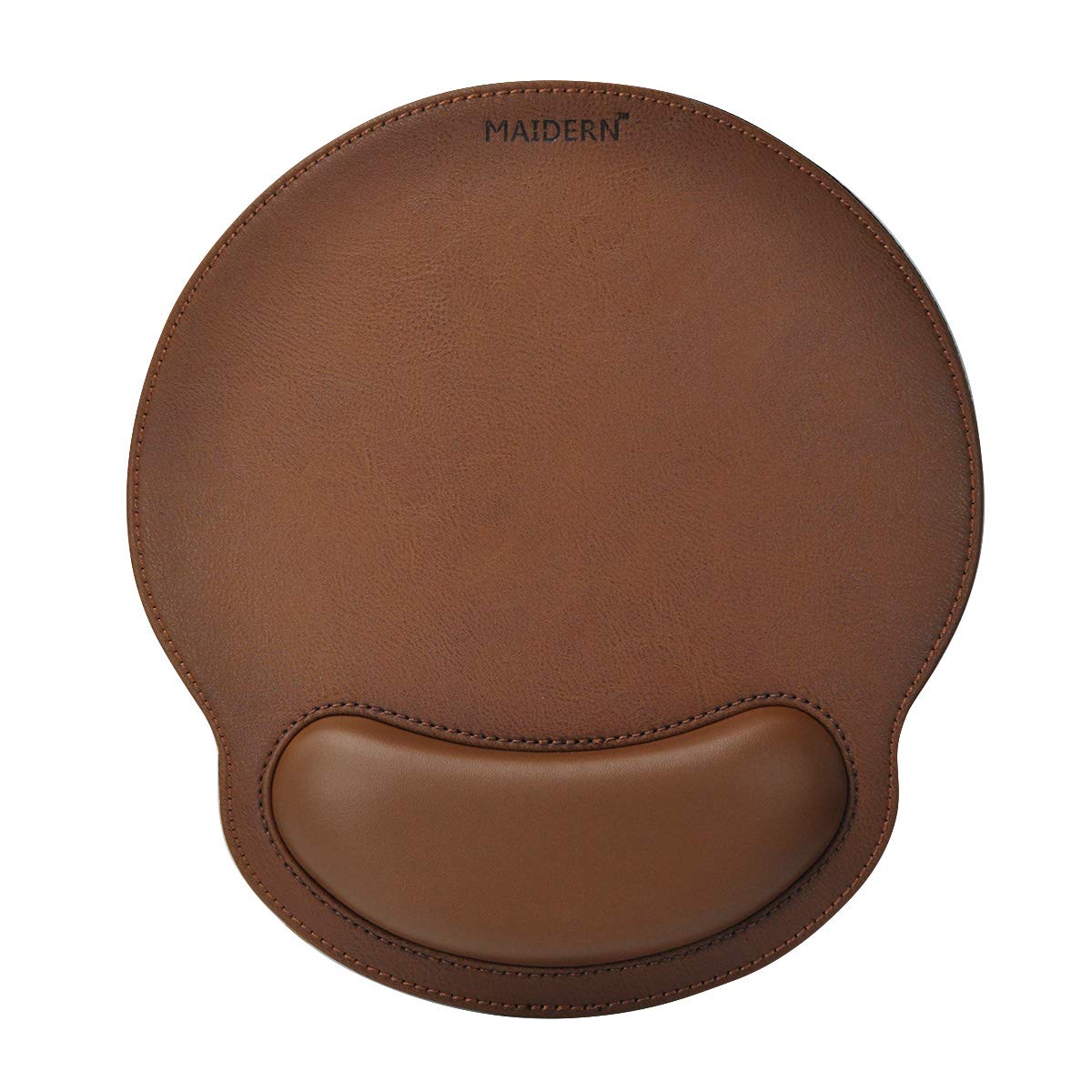 Ergonomic Mouse Pad with Wrist Support - PU Leather Memory Foam Desk Mat for Comfortable Typing & Gaming - Waterproof Office & Home Workspace Accessory (Brown) - Perfect for Long Computer Sessions, Coding, and Online Meetings