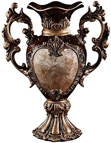Vintage Large Shell Resin Vase - Handmade Brown Decorative Vase for Flowers, Home & Office Decor - Perfect for Living Room, Dining Table, Bedroom, Hotel Lobby Floral Arrangements (Large Size)