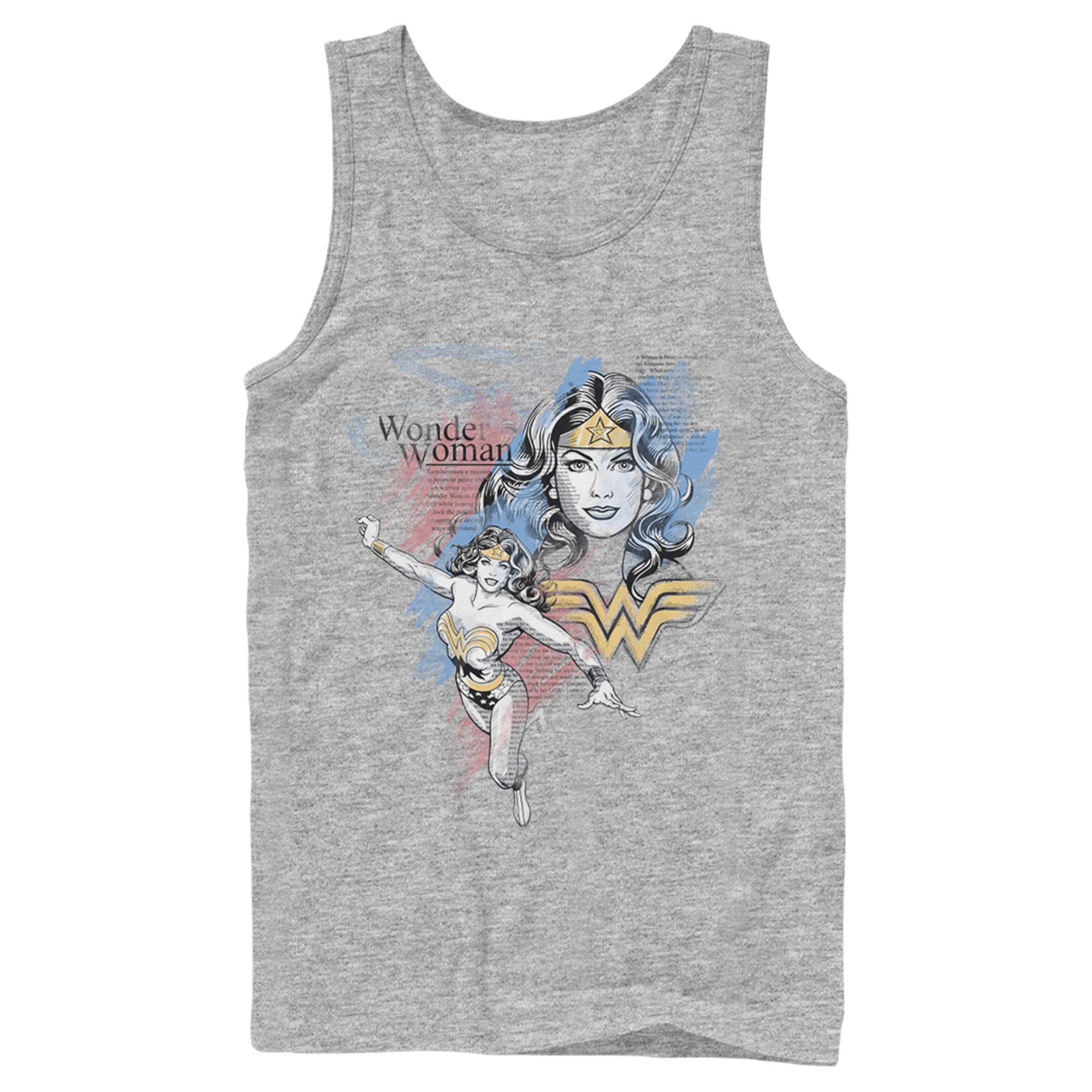 Justice League Vintage Watercolor Sketch Portrait Tank Top for Men - Cool Graphic Tee for Superhero Fans, Casual Wear & Comic Con Outfits