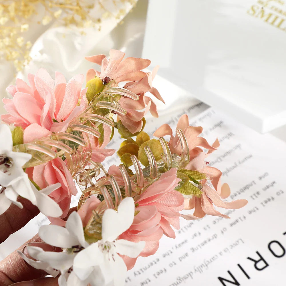 Haimeikang Large Flower Hair Clips for Women - Thick Hair Barrettes, Crab Claw Hairpins, Summer Fashion Hair Accessories for Weddings, Parties, and Everyday Wear