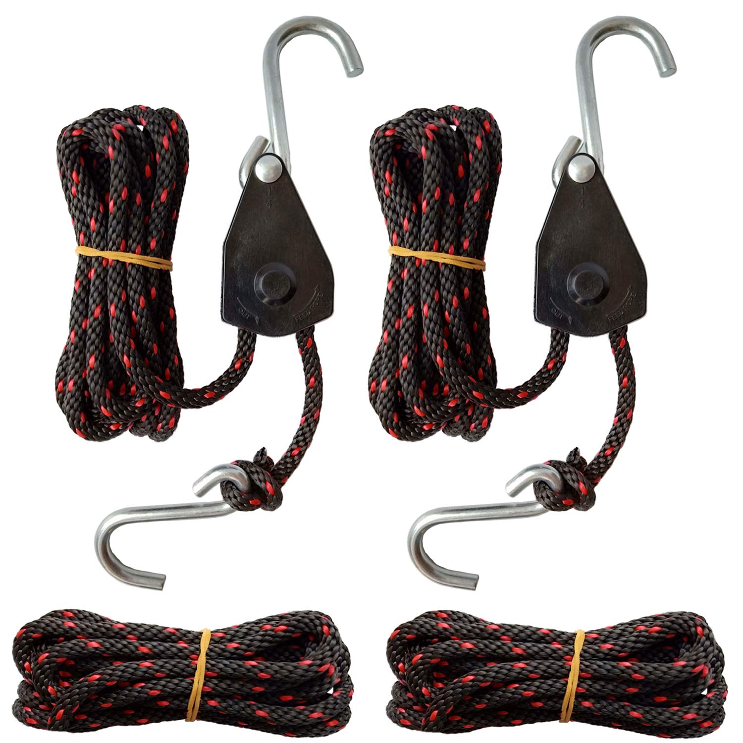 **2-Piece Kayak and Canoe Tie Down Set with Quick Loops & Ratchet Straps - Heavy-Duty Rope for Secure Transport - Perfect for Boating, Camping, and Outdoor Adventures**