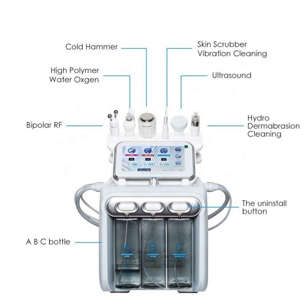 Professional 6-in-1 Diamond Microdermabrasion Machine for Skin Cleaning, Hydro Dermabrasion & Hydra Facial Massage | Pore Cleaner & Rejuvenation | Perfect for Spa, Salon & At-Home Skincare Treatments