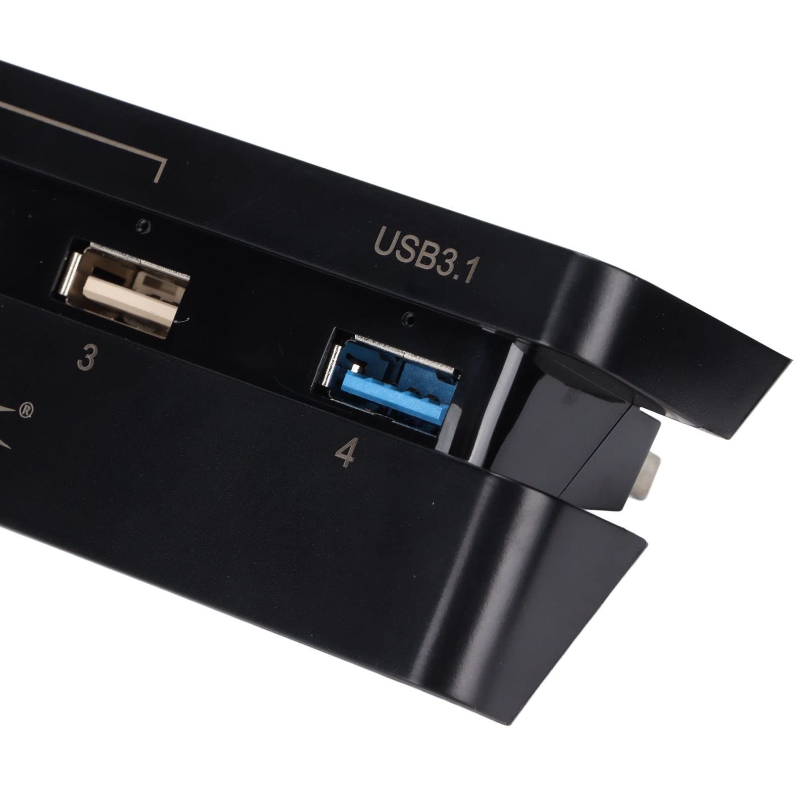 4-Port USB 3.0 Hub with Cooling Fan for PS4 Slim - Automatic Temperature Control & Multi-Device Charging Station - Perfect for Gaming Sessions & Home Entertainment Setup