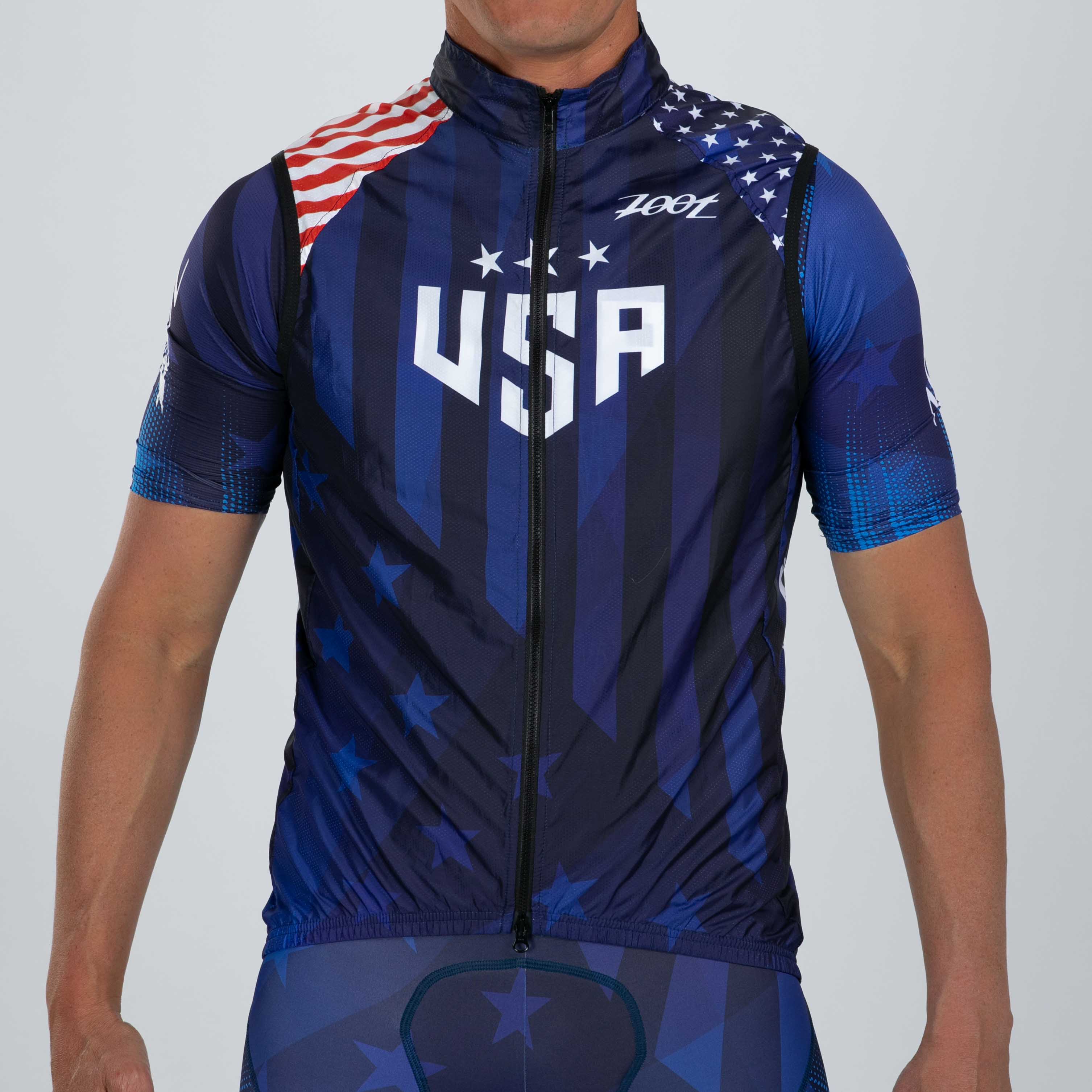 Men's Limited Edition Cycling Vest - Red, White & Blue (RWB) | Lightweight & Breathable for Outdoor Rides & Commuting