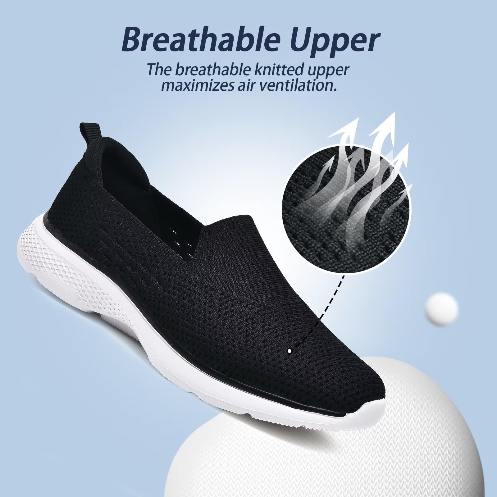 Zuwoigo Women's Slip-On Walking Shoes - Lightweight Running Sneakers for Workout, Tennis & Casual Wear - Perfect for Gym, Travel & Everyday Comfort