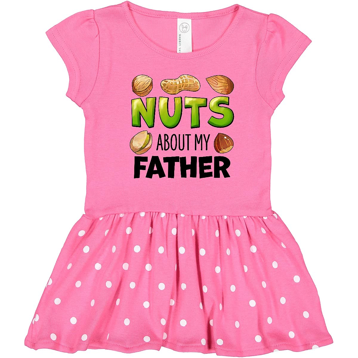 Inktastic 'Nuts About My Father' Peanut Almond Pistachio Print Toddler Dress - Cute Outfit for Father's Day, Family Photos & Special Occasions