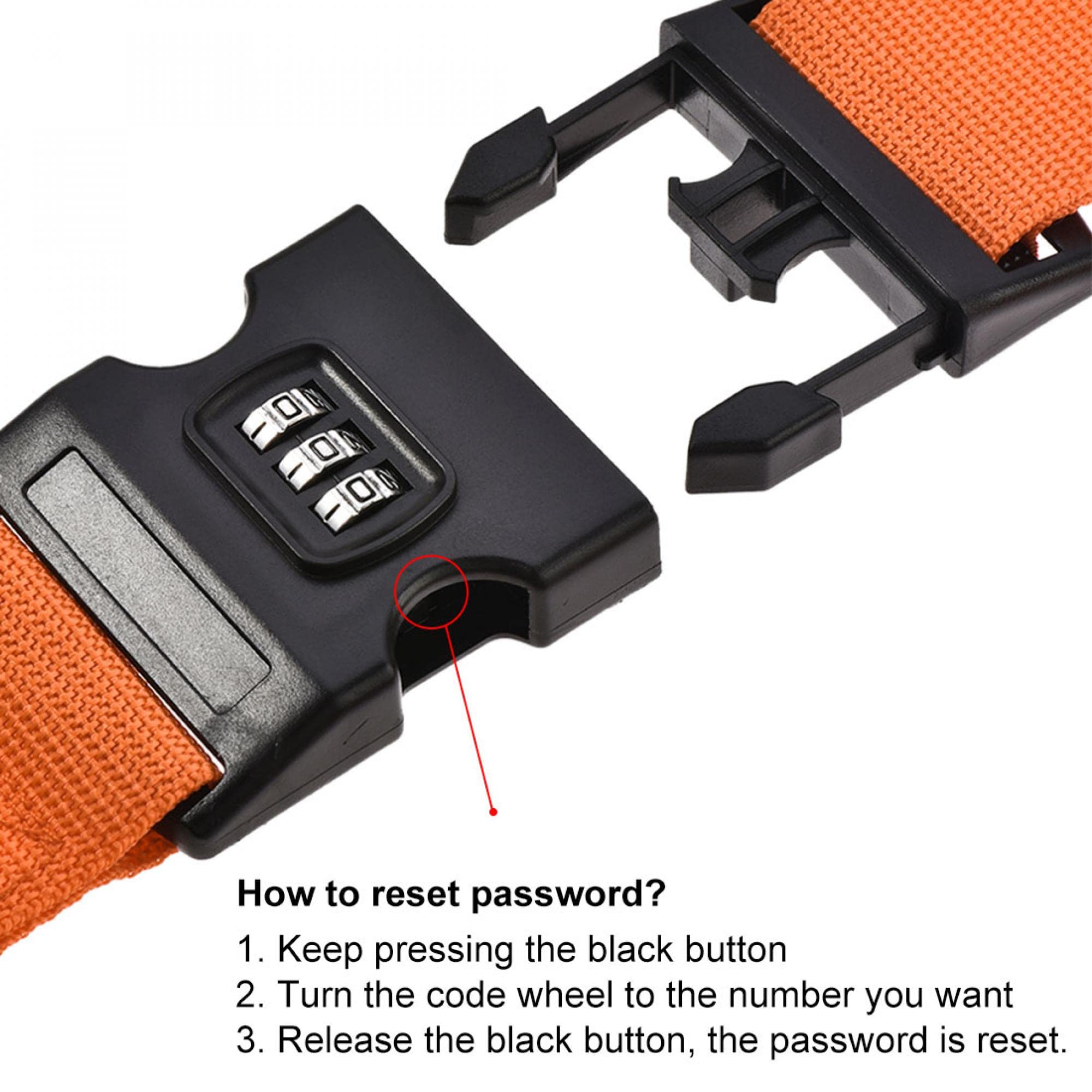 uxcell Adjustable Luggage Straps with Buckle & Combination Lock - Secure Suitcase Belts for Travel Packing Accessories | Perfect for Airplane Checked Bags, Cruise Trips & Train Travel