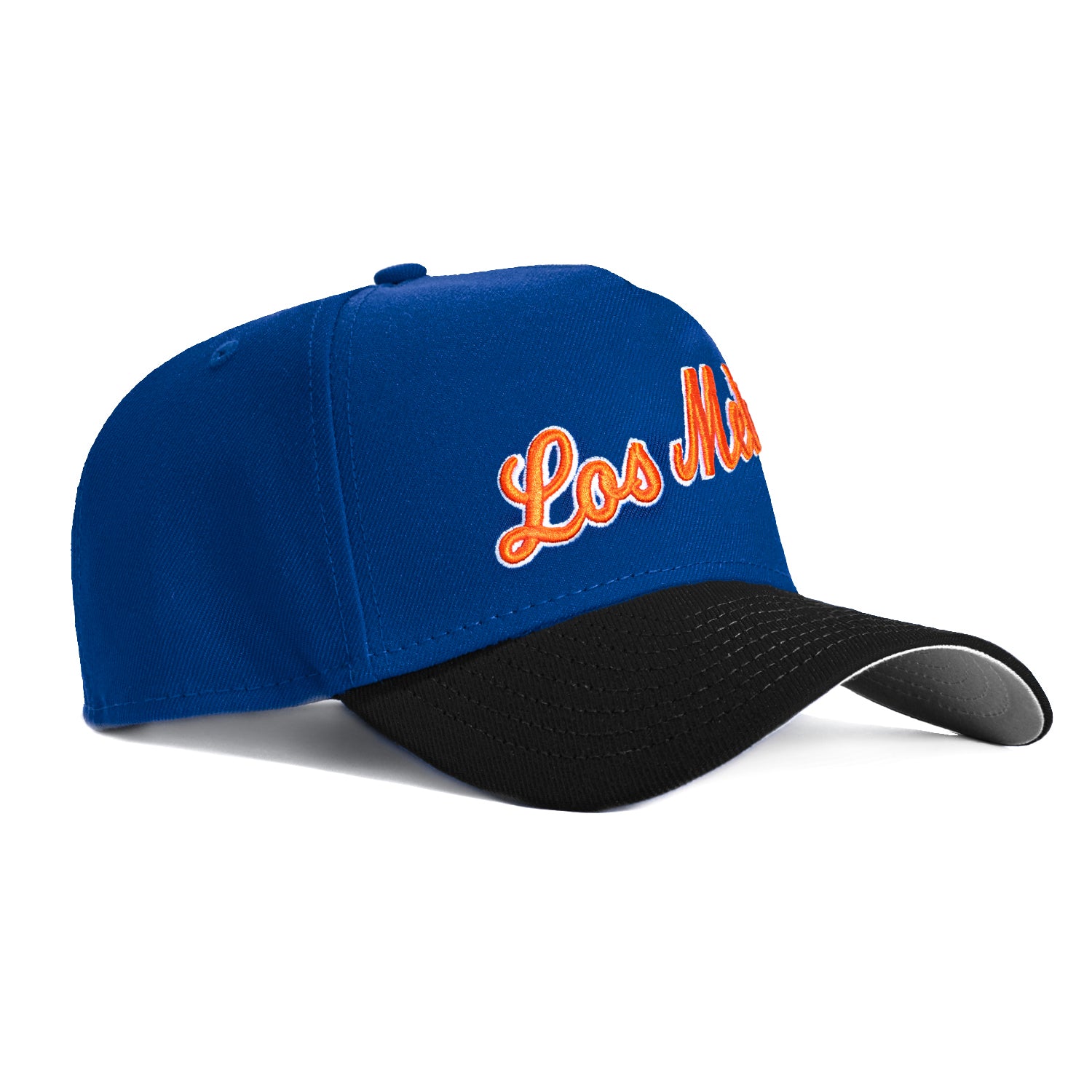 New Era 9Forty A-Frame New York Mets Los Mets Script Snapback Hat - Royal & Black - Official MLB Baseball Cap for Men & Women - Perfect for Games, Streetwear & Sports Fan Fashion