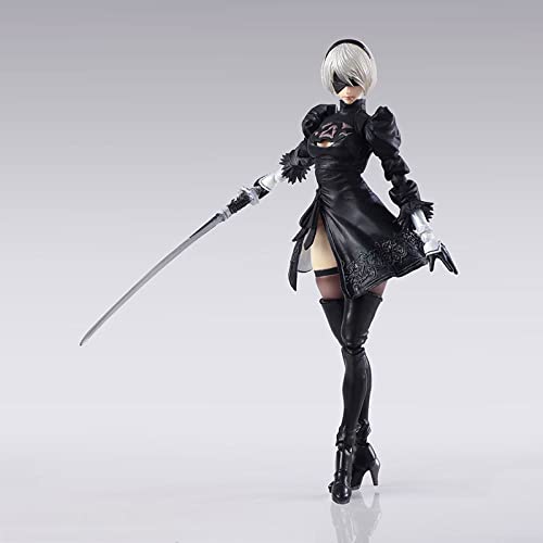 NieR Automata 2B & Machine Lifeform 15CM Anime Action Figure - PVC Collectible Model Toy for Game Fans, Home Decor & Gift for Adults | Perfect for Display, Gaming Room & Anime Collections