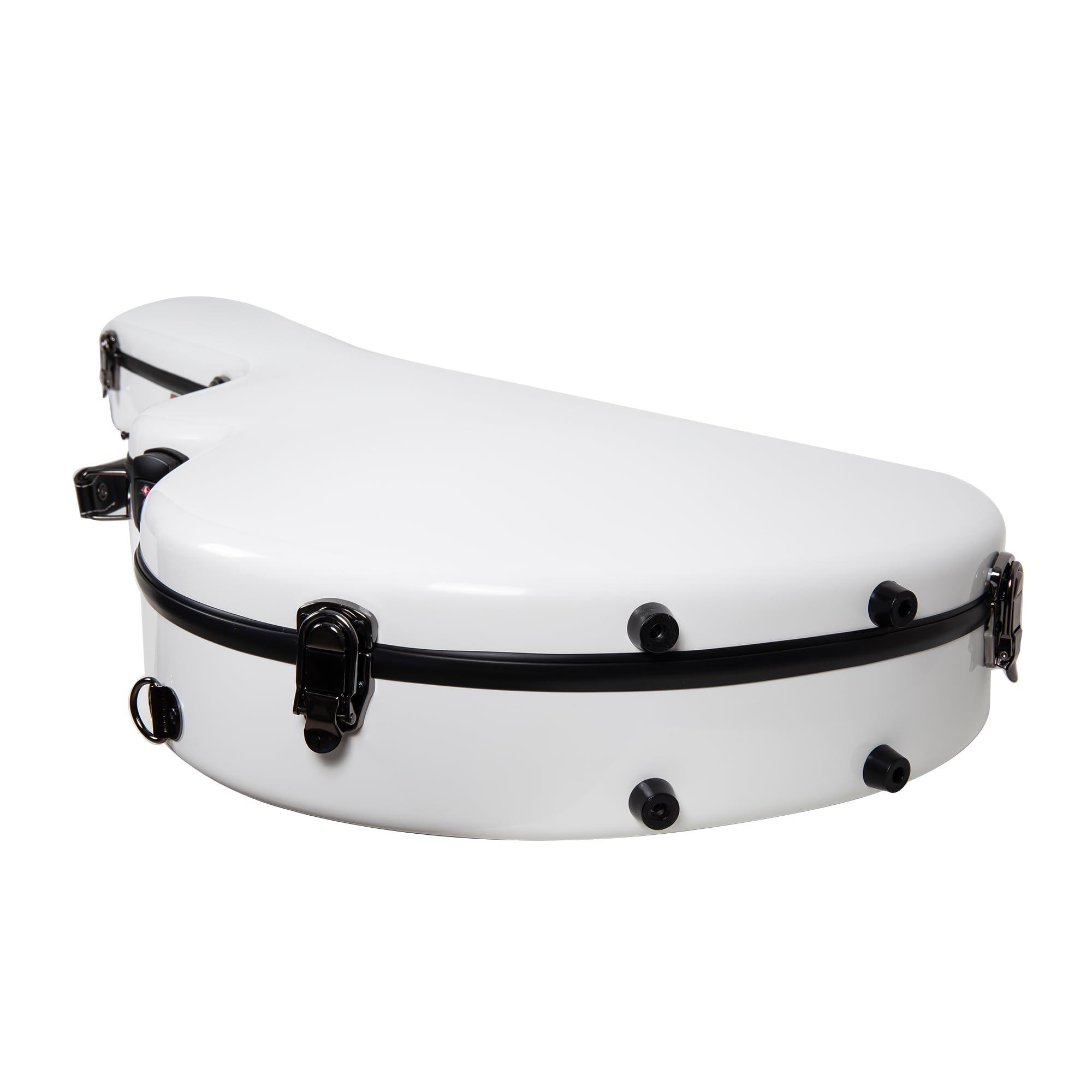 Crossrock 335 Style Fiberglass Hard Shell Guitar Case with Backpack Straps - White (CRF1000SAWT) | Durable Protection for Electric & Acoustic Guitars | Perfect for Travel, Gigging & Storage