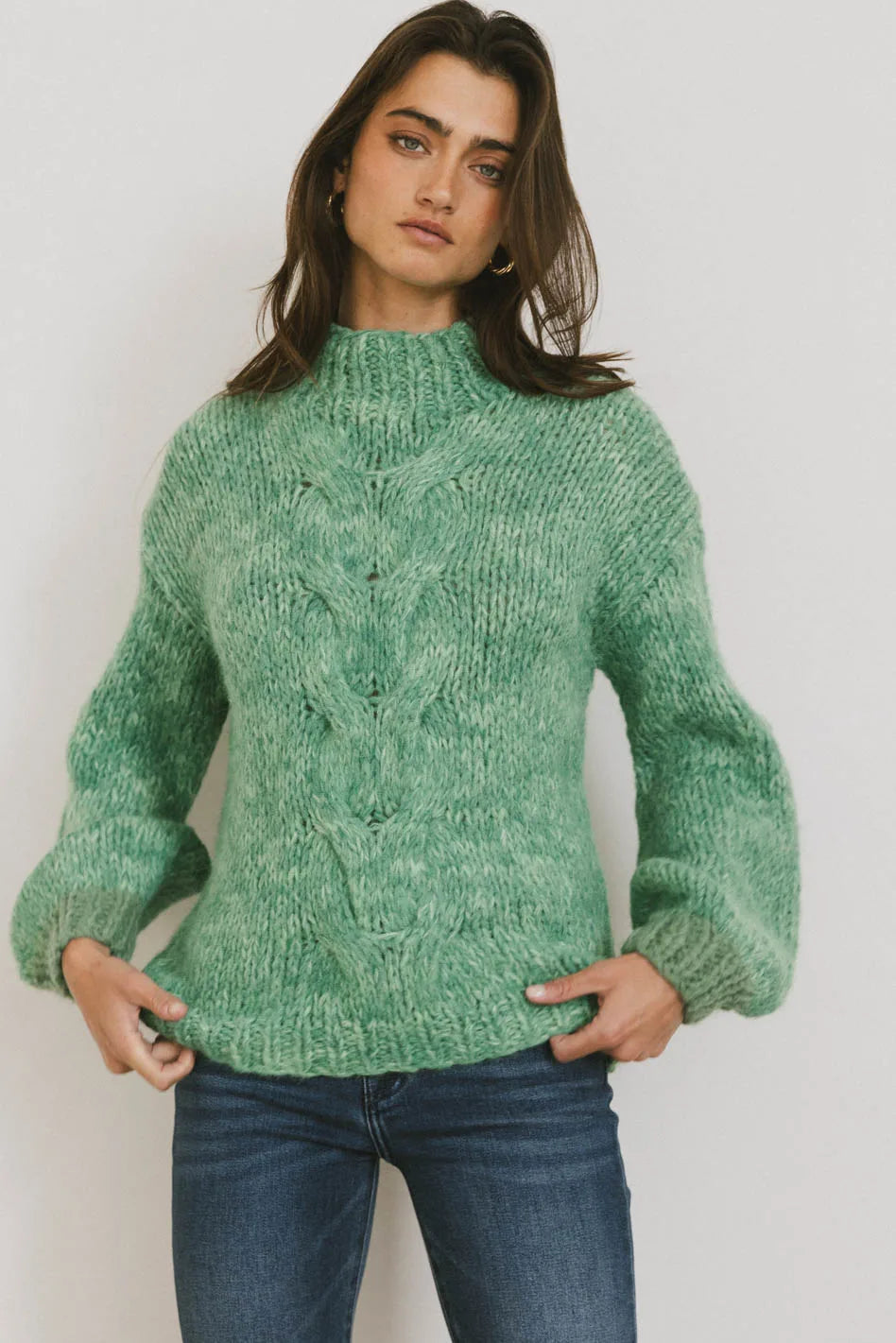 Anastasia Green Knit Sweater for Women | Cozy Winter Pullover | Perfect for Casual Outfits & Holiday Gatherings