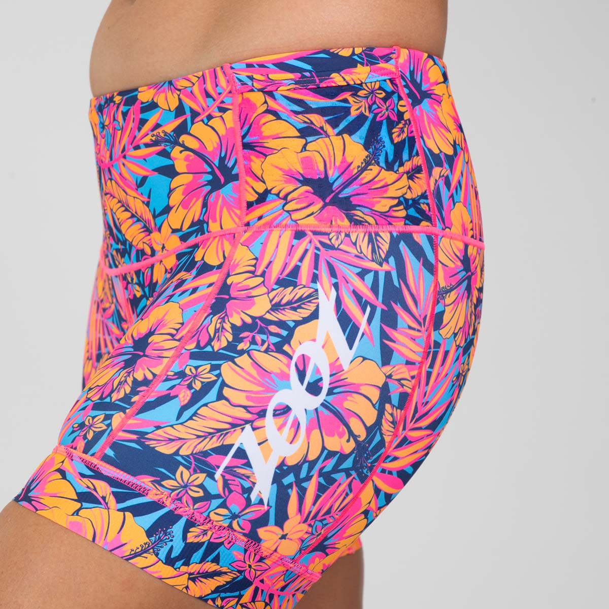 Women's Limited Edition Tri 4 Shorts - Club Aloha Print - Comfortable Athletic Shorts for Running, Yoga & Beachwear
