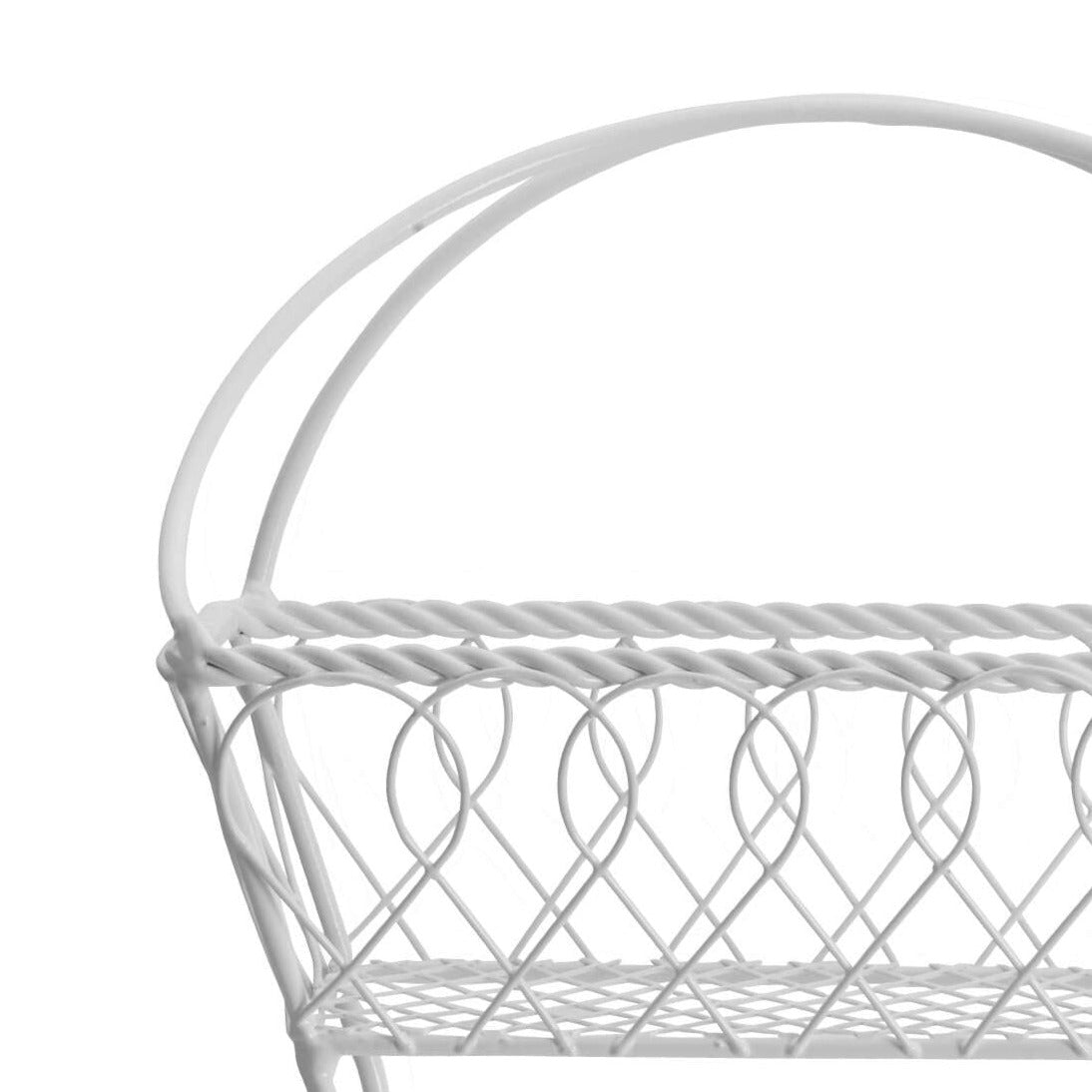 Loop and Lattice 2-Tier White Flatback Storage Basket - Organize Bathroom, Kitchen, or Office Supplies | Space-Saving Home Decor