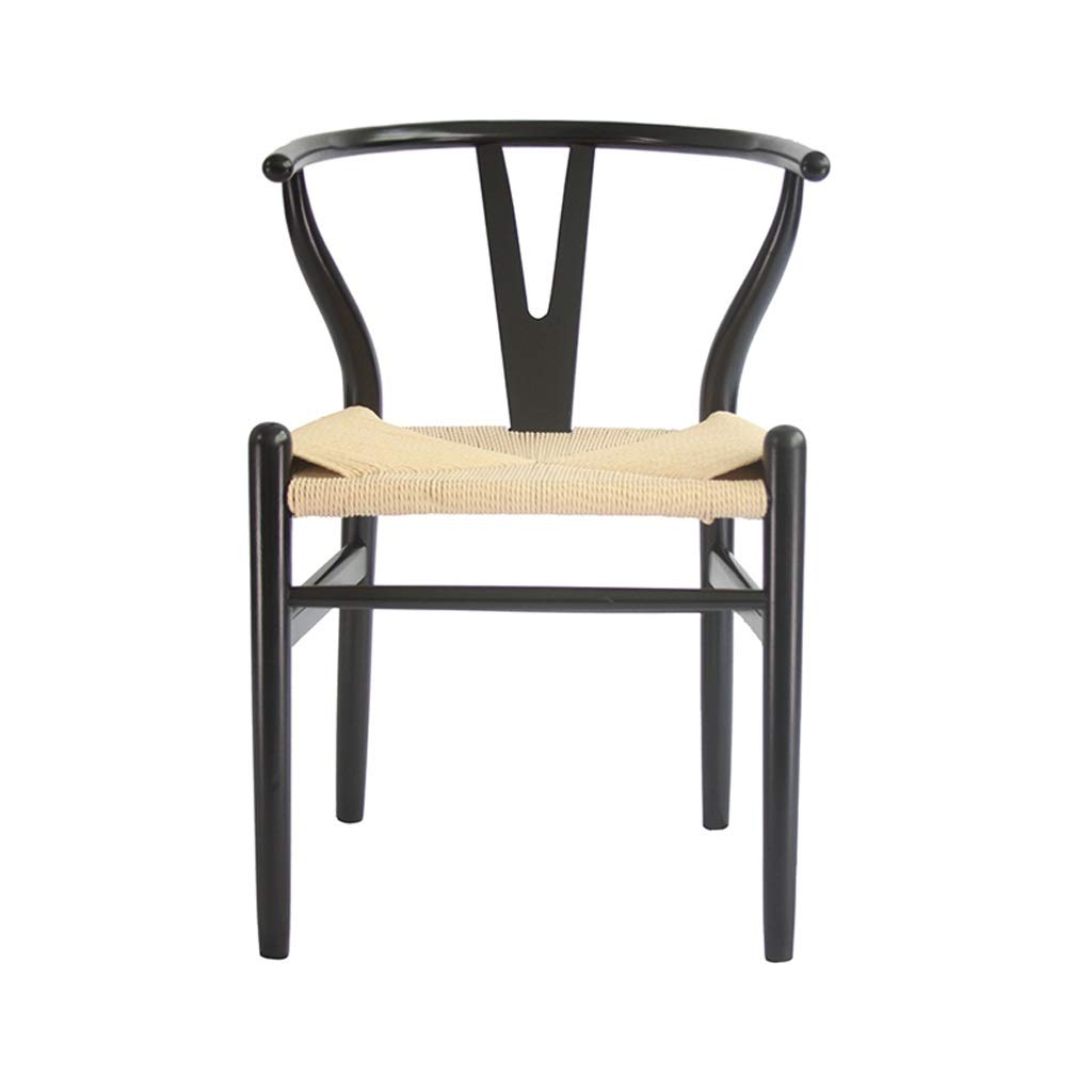 Solid Wood Dining Chair - Sturdy & Comfortable Restaurant, Home, Office Chair - Black Wooden Armchair with Backrest for Kitchen, Living Room, Bedroom & Workspace - Perfect for Dining, Working & Relaxing