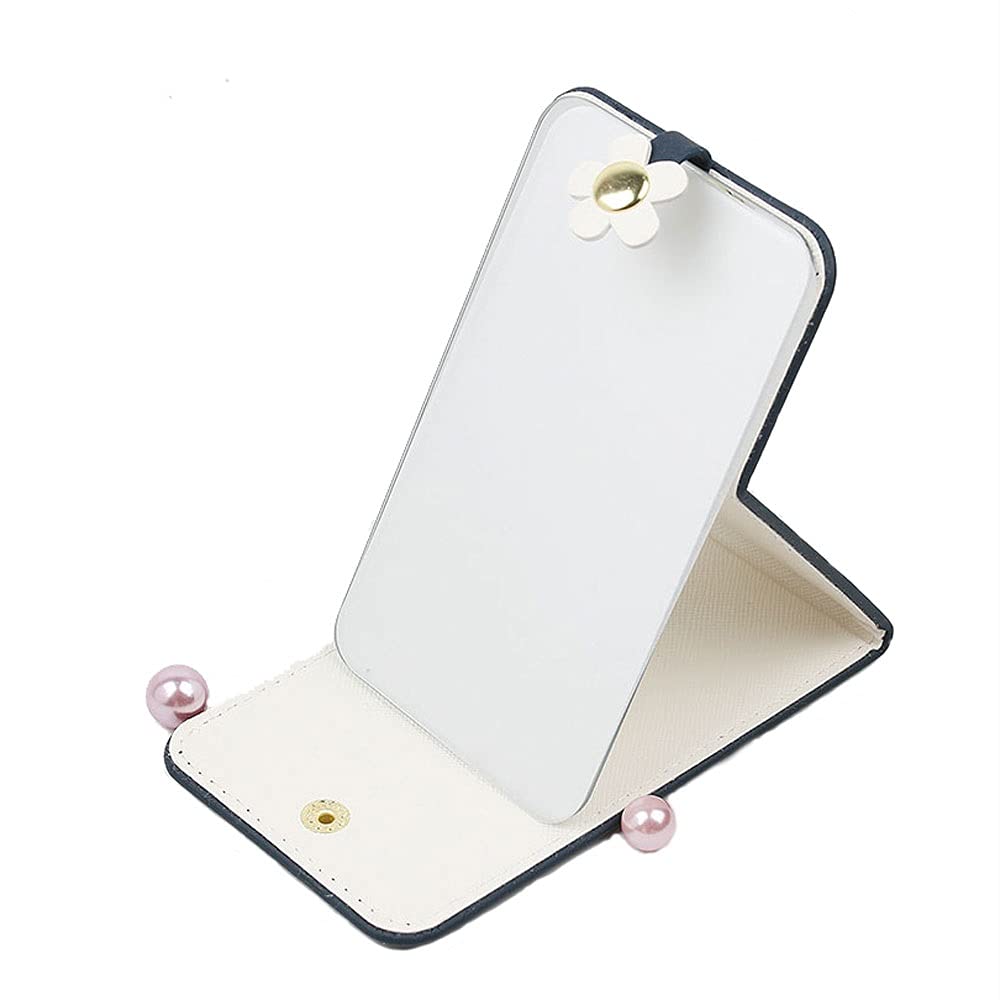 FXLYMR Portable Folding Makeup Mirror - Adjustable Rectangular Ultra-Thin Travel Mirror with PU Case for Women, Perfect for Travel, Camping, Home & Office Vanity Use