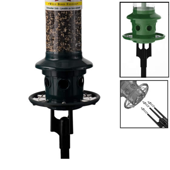 Brome Squirrel Buster Plus Pole Adapter - Adjustable Squirrel Proof Bird Feeder for Outdoor Use - Perfect for Backyard, Garden & Patio Bird Watching