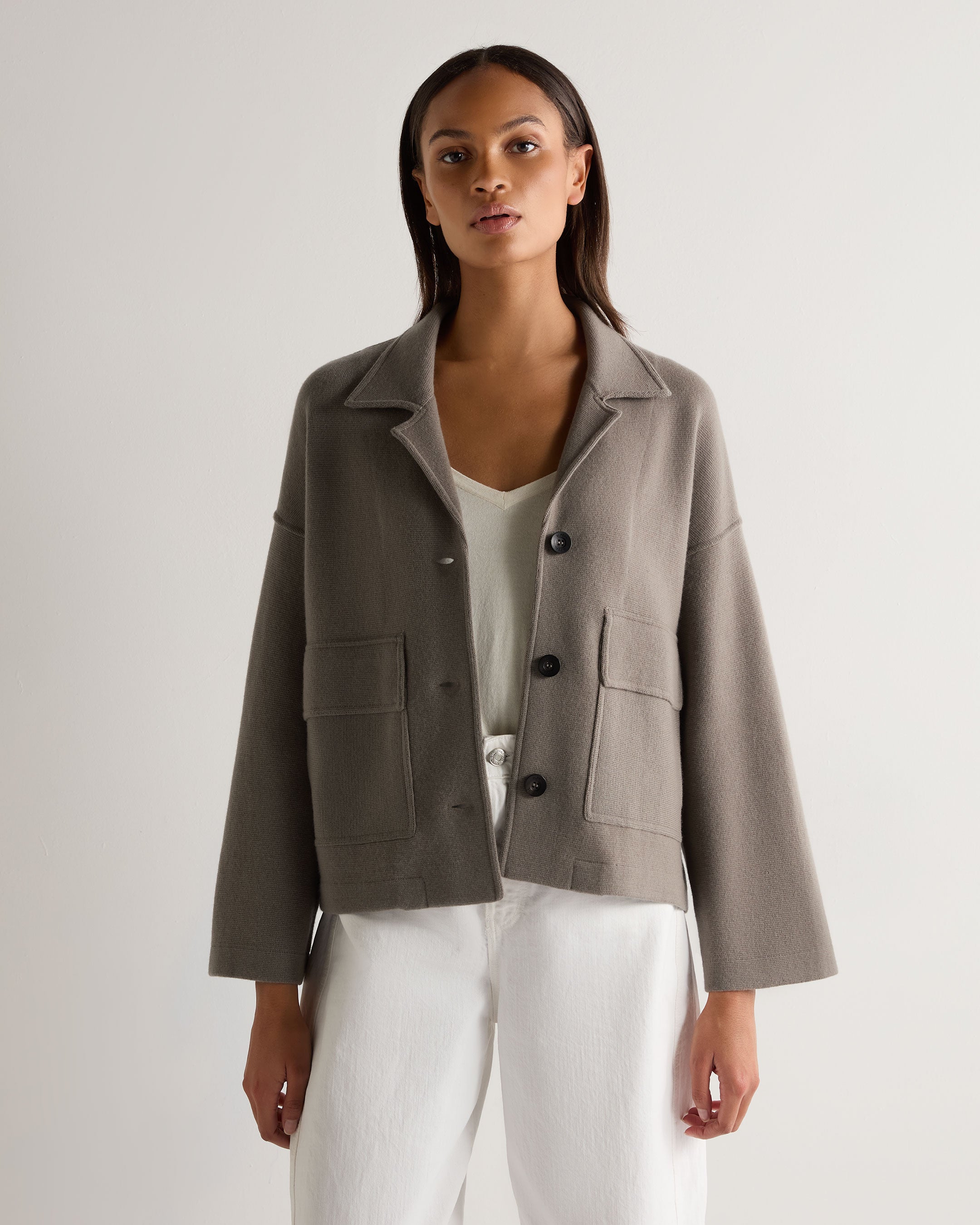 Vintage Women's Safari Milano Cashmere Jacket in Khaki Green | Soft & Warm Winter Coat for Outdoor Adventures & Casual Wear