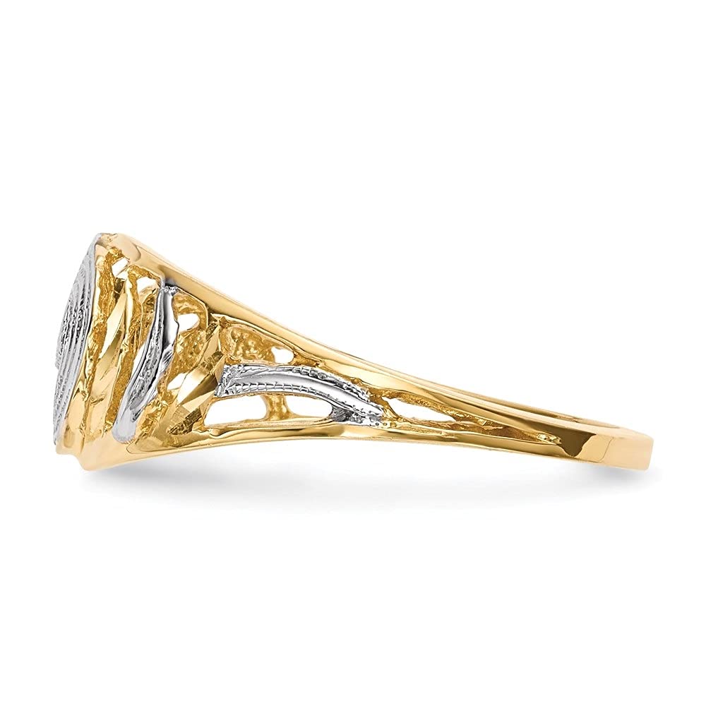 14K Yellow & White Gold Diamond Cut Swirl Ring for Women | Elegant Wedding, Engagement & Anniversary Jewelry Gift | Dazzling Handmade Fine Jewelry for Special Occasions