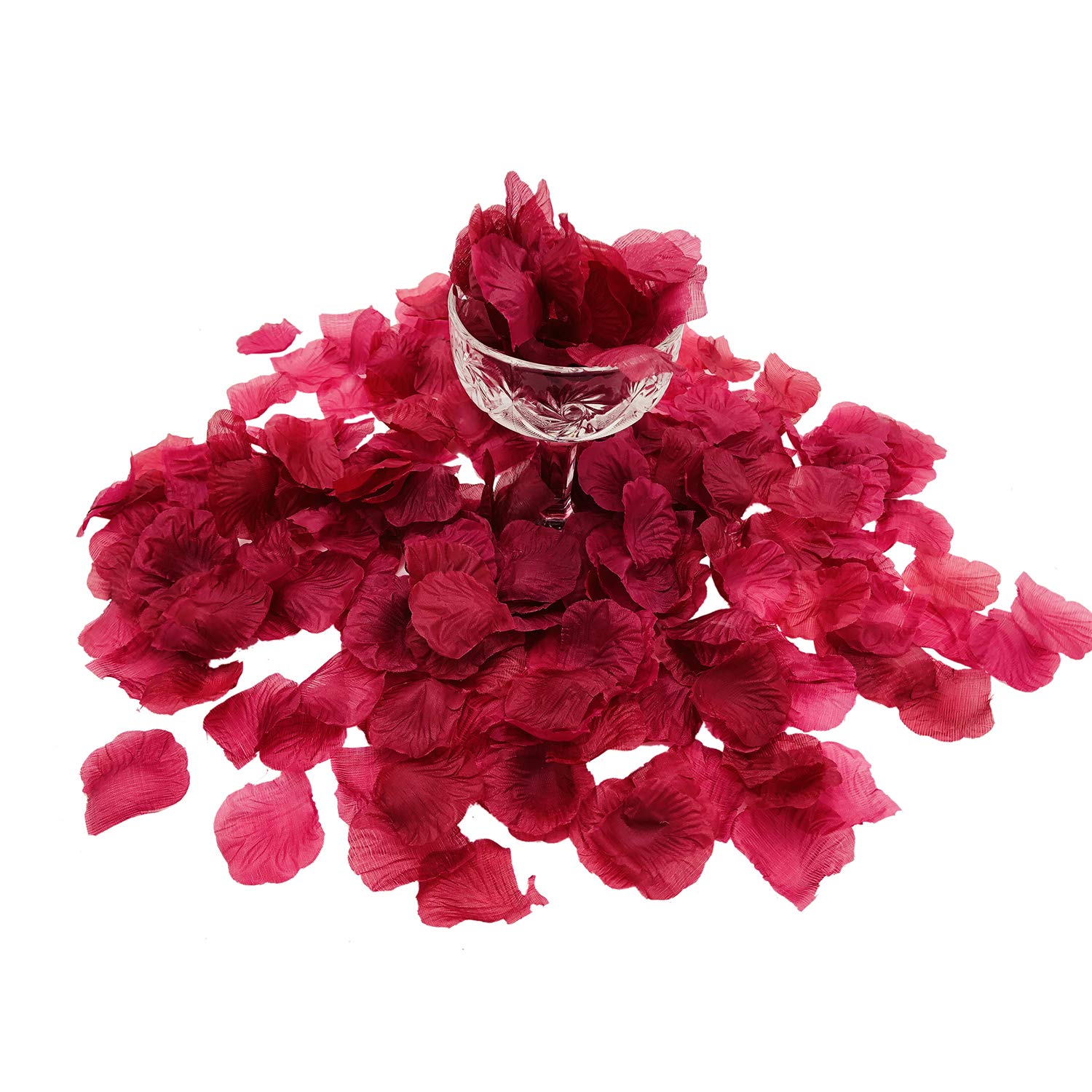 1200 PCS Burgundy Silk Rose Petals - Premium Artificial Flower Petals for Wedding Decorations, Bridal Shower, Aisle Scatter, Table Centerpieces, and Romantic Party Decor