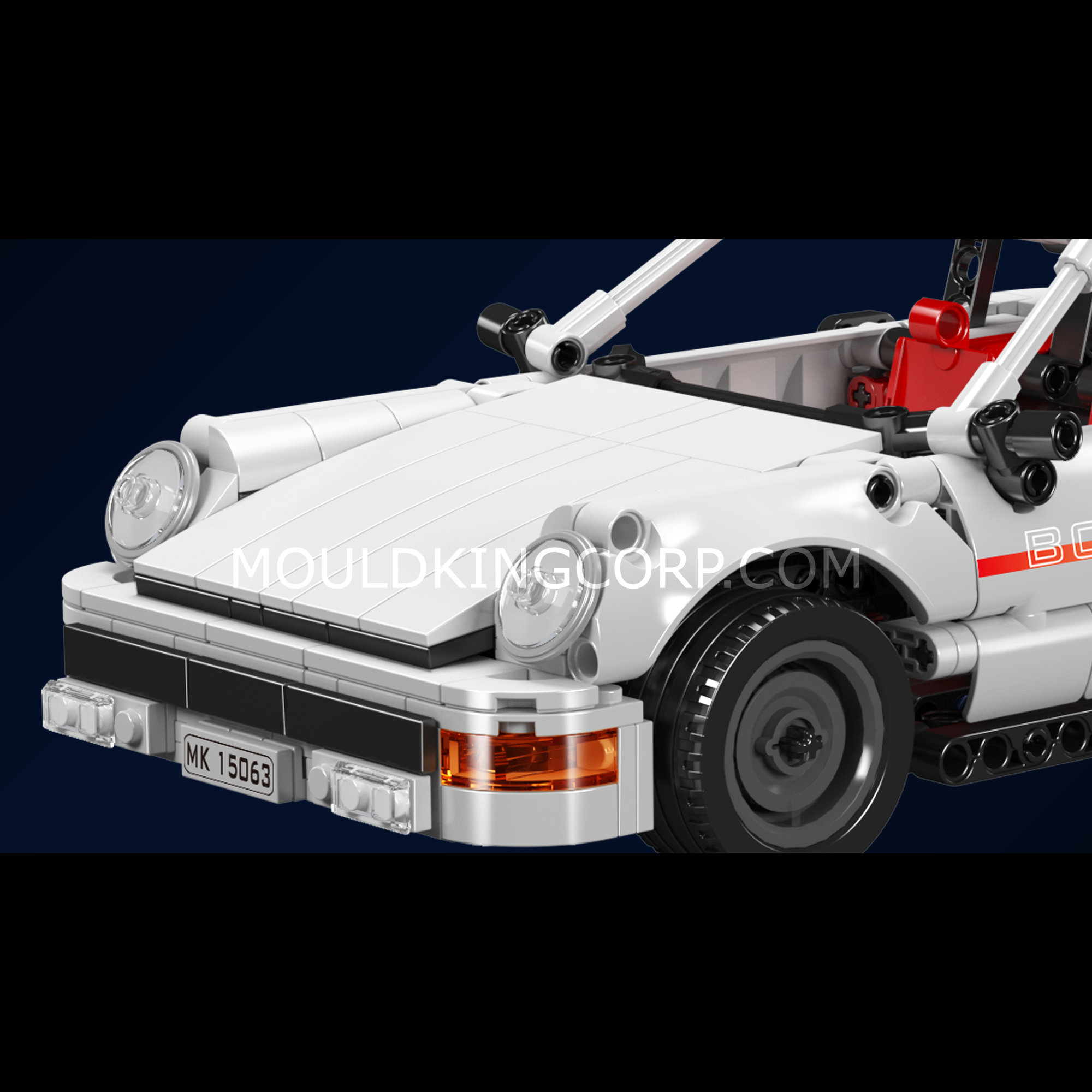 Mould King 15063 911 Pull Back Sports Car Building Set - 824 Piece Construction Toy for Kids & Adults | STEM Educational Toy for Creative Play & Car Lovers | Perfect for Birthday Gifts & Home Decoration