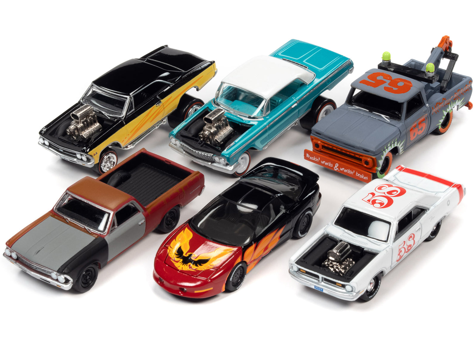 Johnny Lightning 1/64 Diecast Model Cars - Street Freaks 2021 Set A (6-Piece Collection) - Perfect for Collectors, Display Cases & Racing Enthusiasts