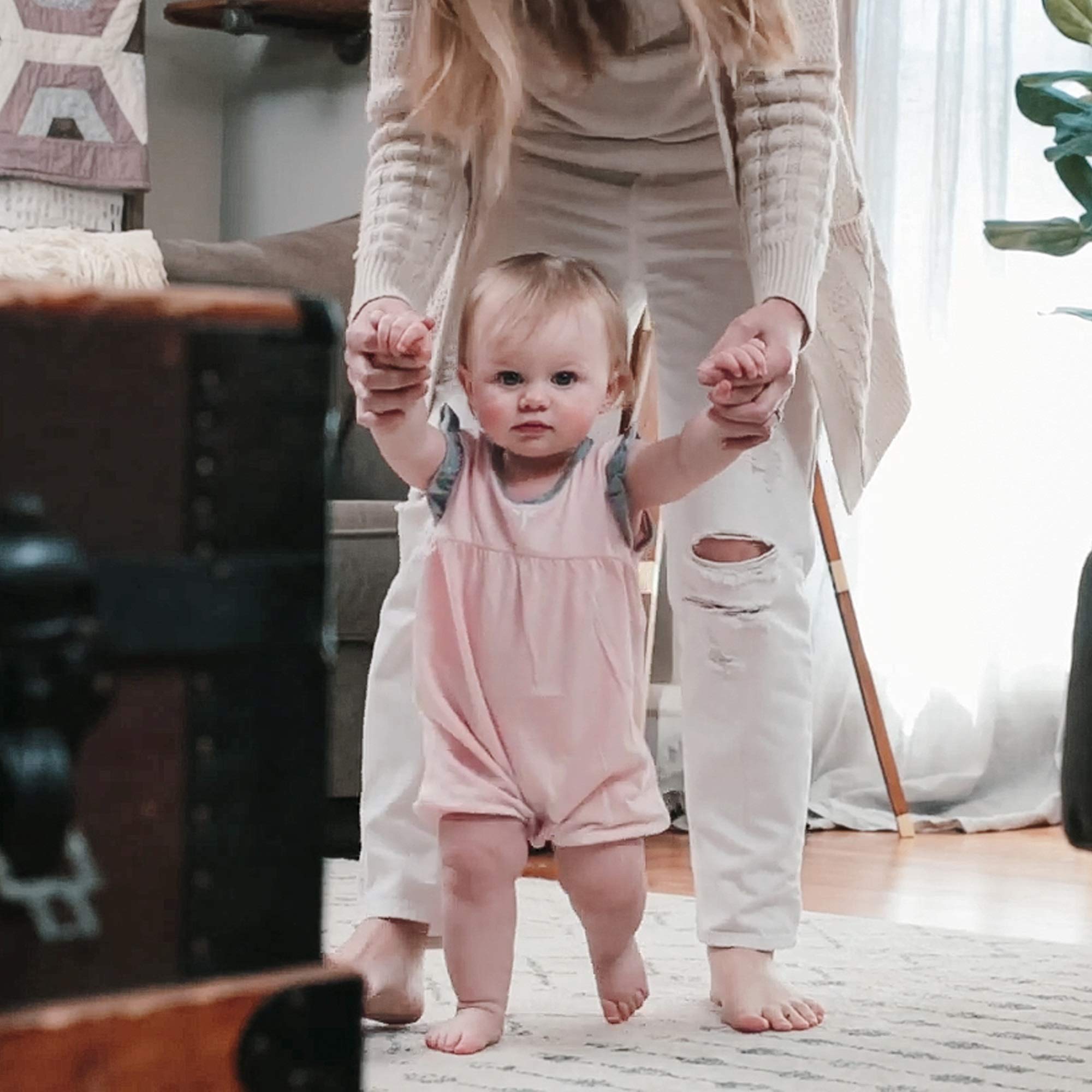 Burt's Bees Baby Girls' Organic Cotton Rompers - 2-Pack Bubble Jumpsuits | Soft & Breathable One-Piece Outfits for Newborns & Infants | Perfect for Playtime, Daycare & Family Outings
