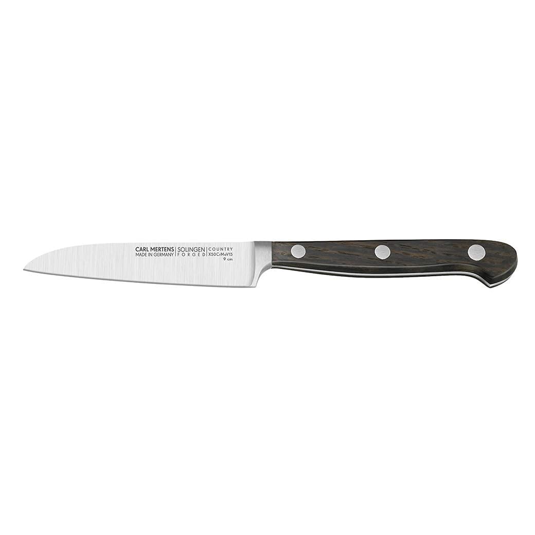 Premium Carl Mertens Country Vegetable Knife 3.5 Inch - German Stainless Steel Blade, Ergonomic Handle - Perfect for Chopping, Peeling & Slicing Vegetables in Home Kitchens