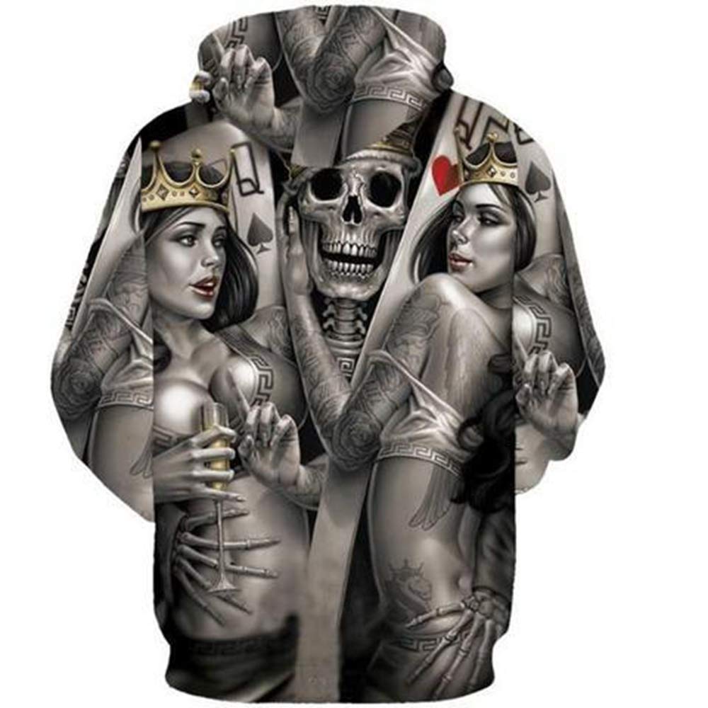 Men's 3D Skull Print Hoodie - Trendy Fashion Sweatshirt with Unique Design | Perfect for Casual Wear, Street Style & Halloween Costumes