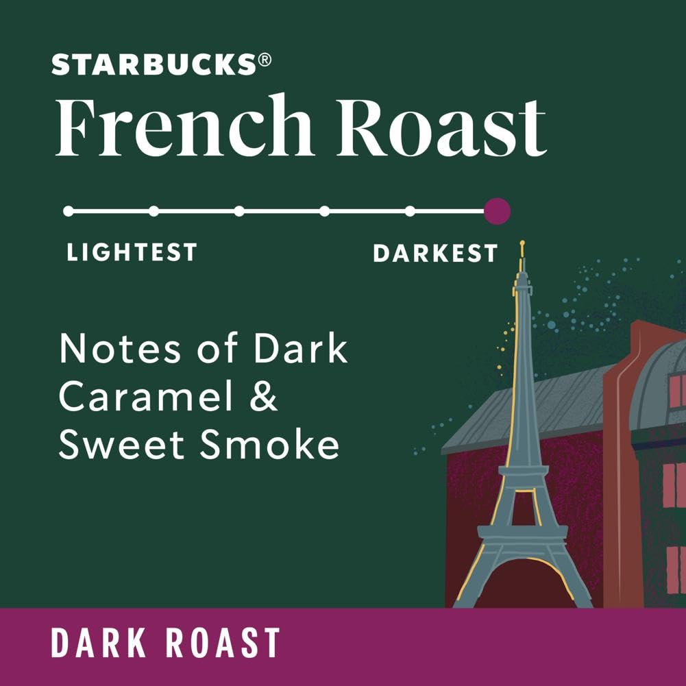 Starbucks Dark Roast Ground Coffee - 100% Arabica French Roast (28 oz Bag) | Premium Coffee Beans for Home Brewing, Office & Gifts