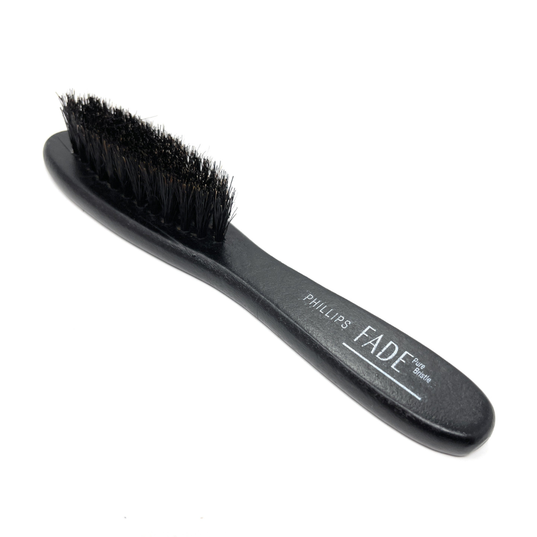 Phillips Professional Boar Bristle Barber Brush with Wooden Handle - Fade Clipper Brush for Haircut Styling & Grooming | Perfect for Barbershops, Home Haircuts & Beard Care