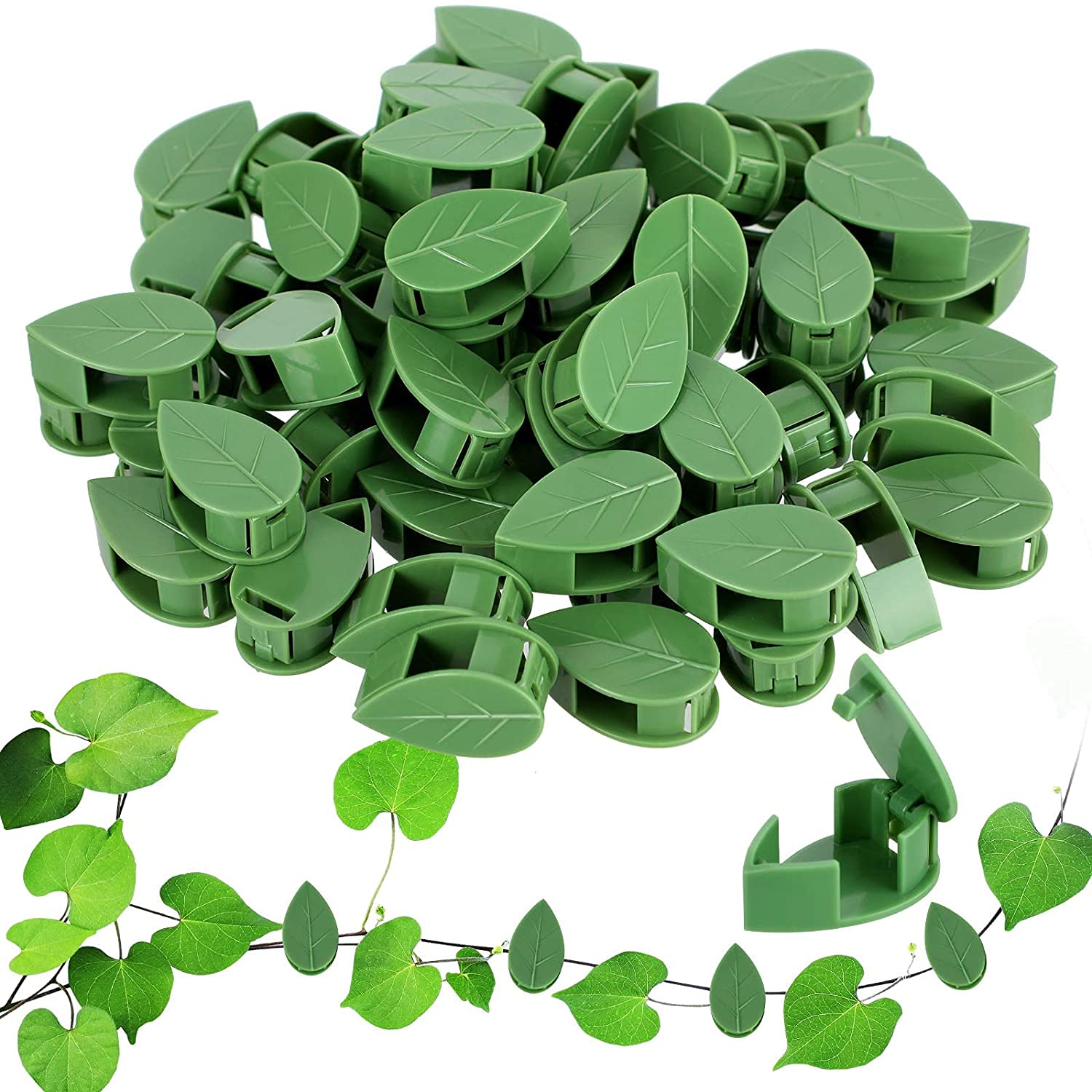 50PCS Invisible Self-Adhesive Plant Climbing Wall Clips - Garden Vine Support Hooks for Stems, Vines & Cable Management - Strong Sticky Fixers for Indoor/Outdoor Vertical Gardening (50pc A)