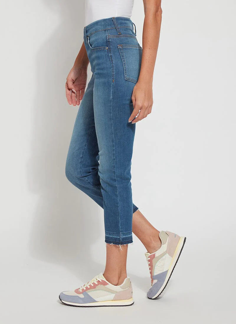 Cropped Straight Leg Denim Jeans for Women - High Waisted Slim Fit Stretch Comfort - Perfect for Casual Wear, Office & Weekend Outfits