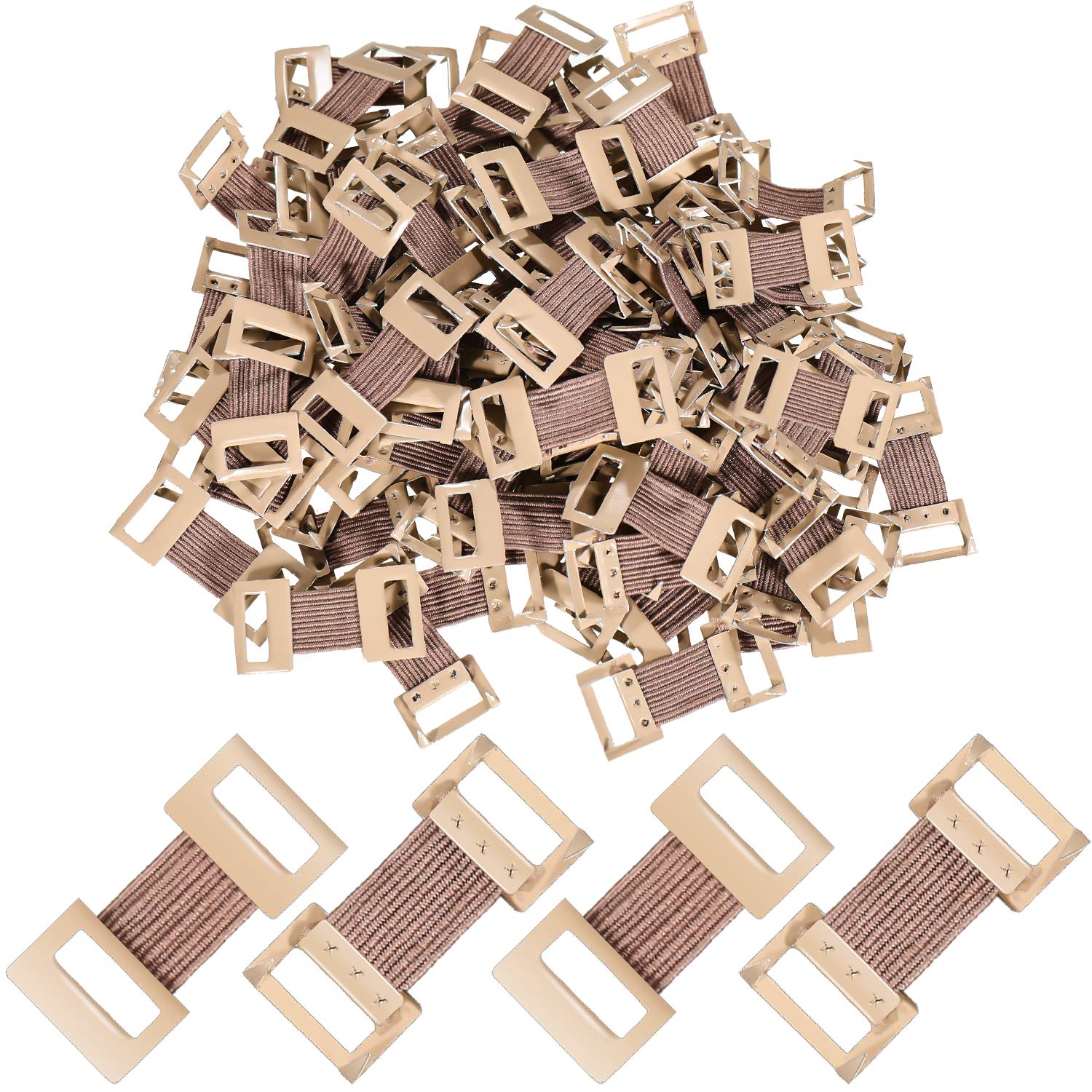 100 Pcs Elastic Bandage Wrap Clips - Metal Fastener Clasps for Medical & Sports Support (Nude Color) | Secure Wrapping for First Aid, Athletic Tape, Compression Bandages & Veterinary Use