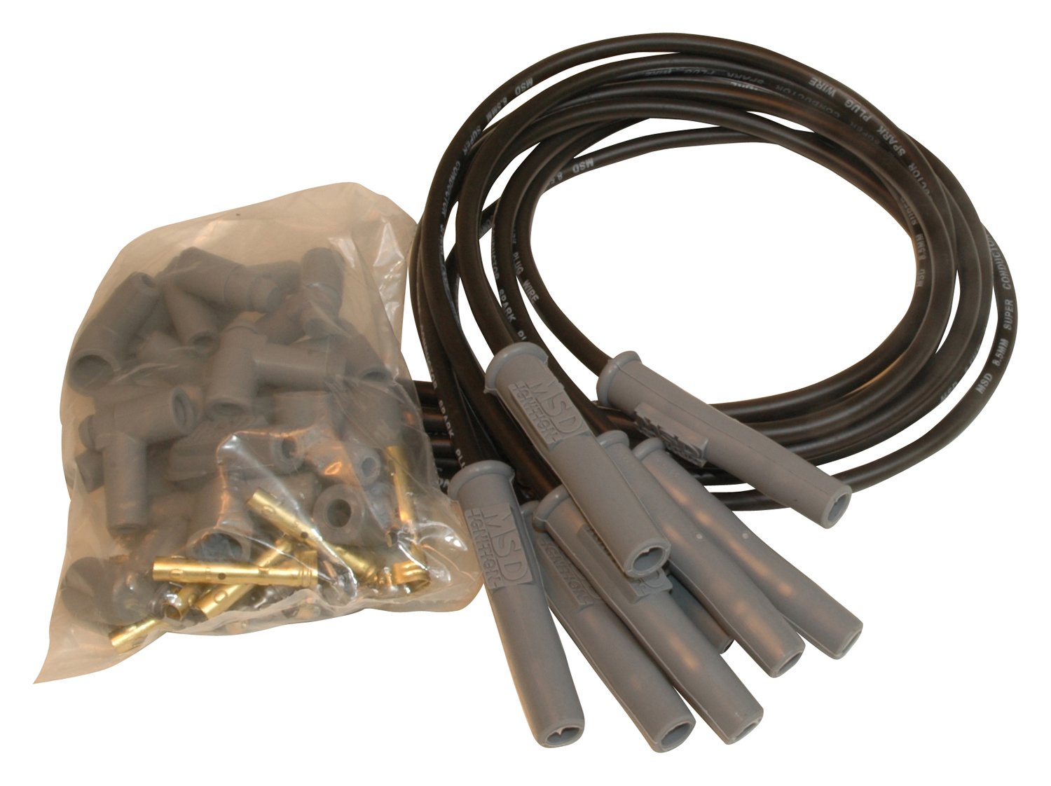 MSD 31233 Black 8.5mm Super Conductor Spark Plug Wire Set - High Performance Ignition Wires for Cars, Trucks & Motorcycles - Perfect for Racing, Off-Road & Daily Driving