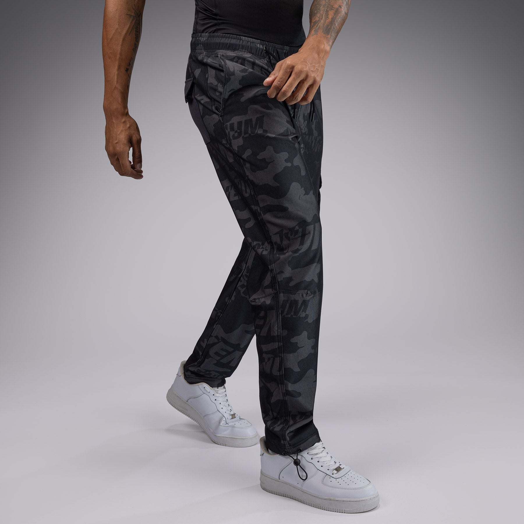 Venum Trooper Men's Tracksuit Pants - Black/Charcoal | Lightweight Training & Gym Joggers for Workout & Casual Wear