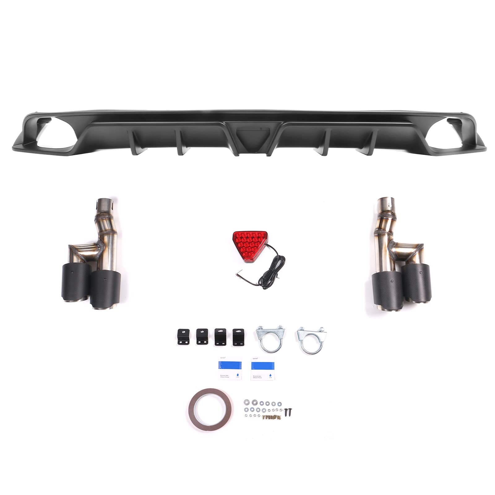 IKON MOTORSPORTS Rear Diffuser for 2022-2024 Honda Civic 11th Gen EX/Touring/Si - Matte Black PP Bumper Lip Body Kit | Aggressive Styling Upgrade for Street & Track Performance