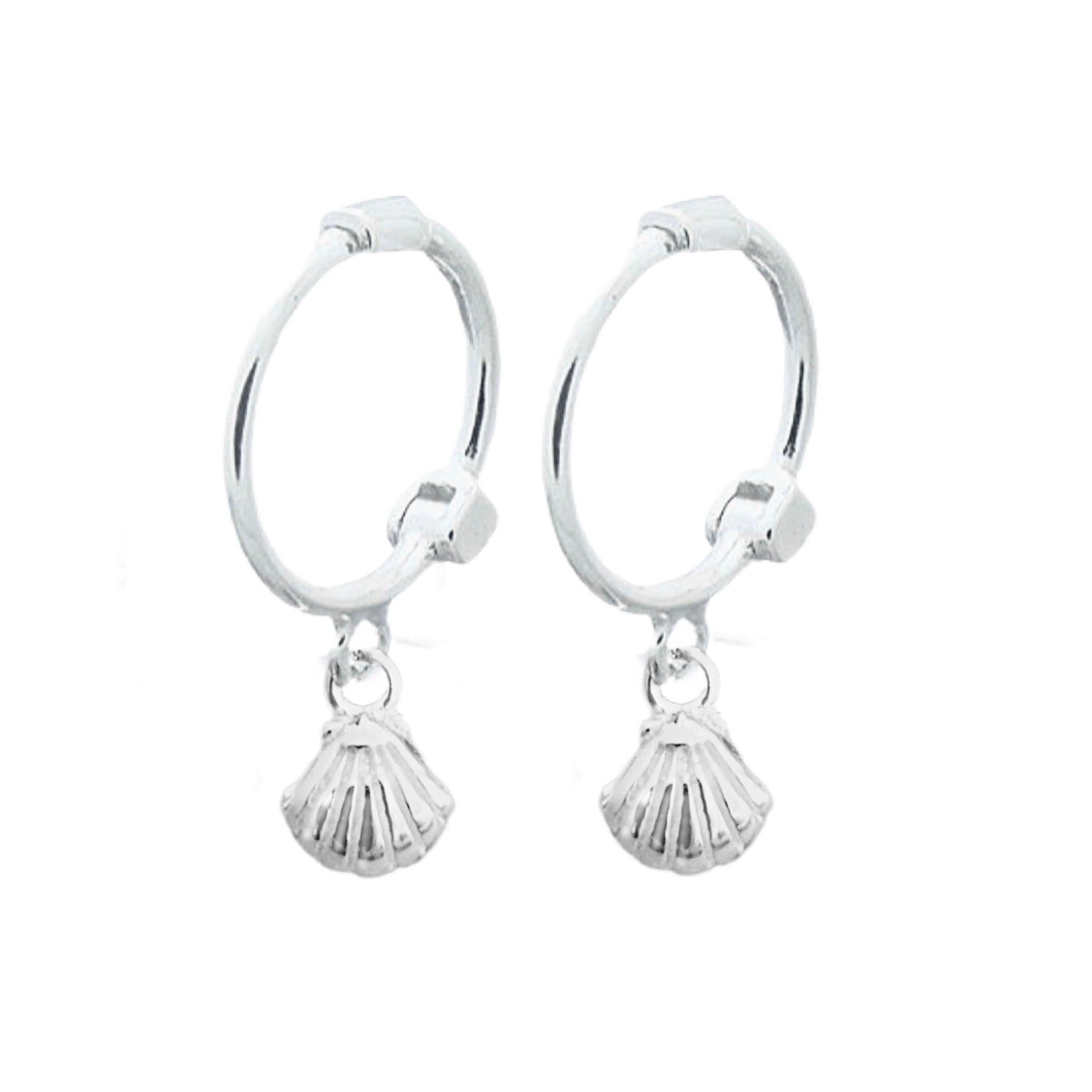 Laihas Mini Sea Shell Hoop Earrings - Dainty Beach Jewelry for Women, Boho Summer Accessories | Perfect for Vacation, Beach Party & Casual Wear
