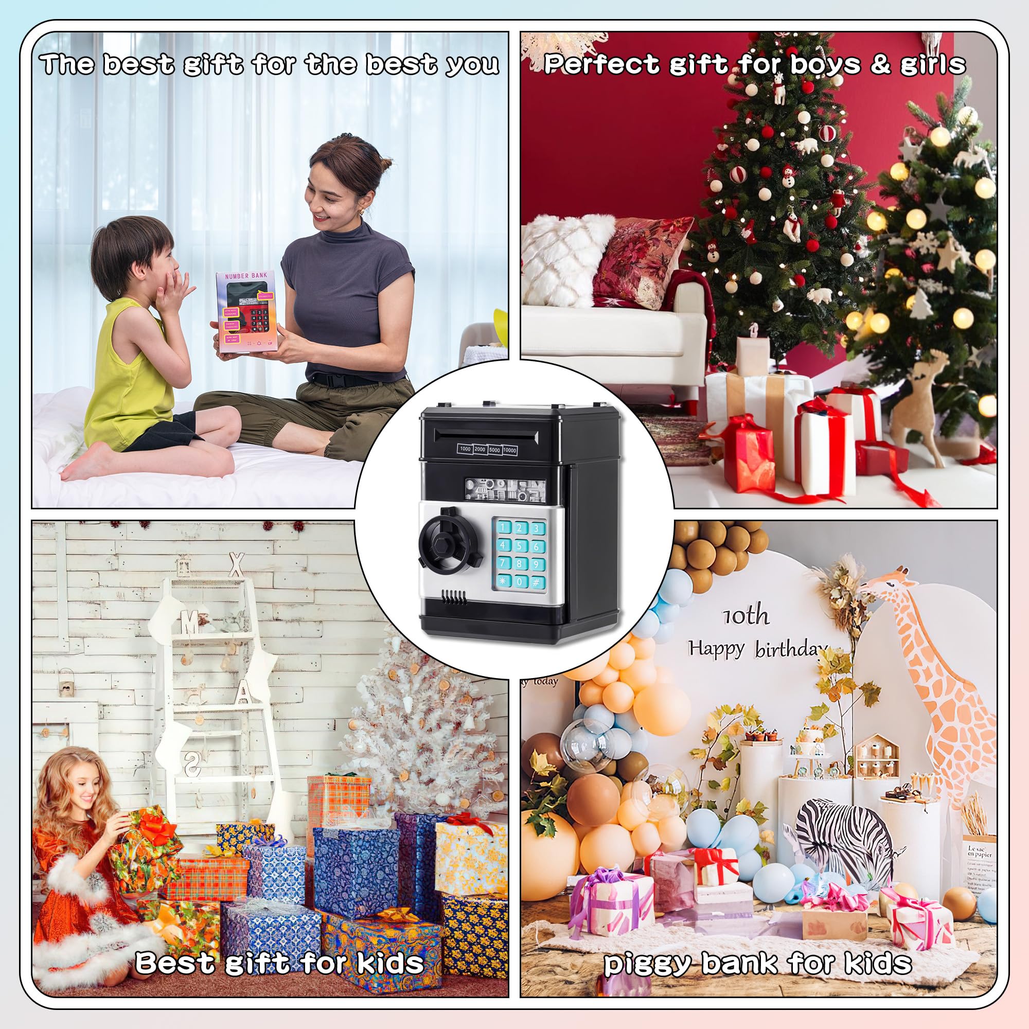Electronic ATM Piggy Bank for Kids - Digital Money Safe with Password & Code Lock, Real Coin Bank for Boys & Girls | Perfect for Birthday Gifts, Allowance Savings & Financial Education