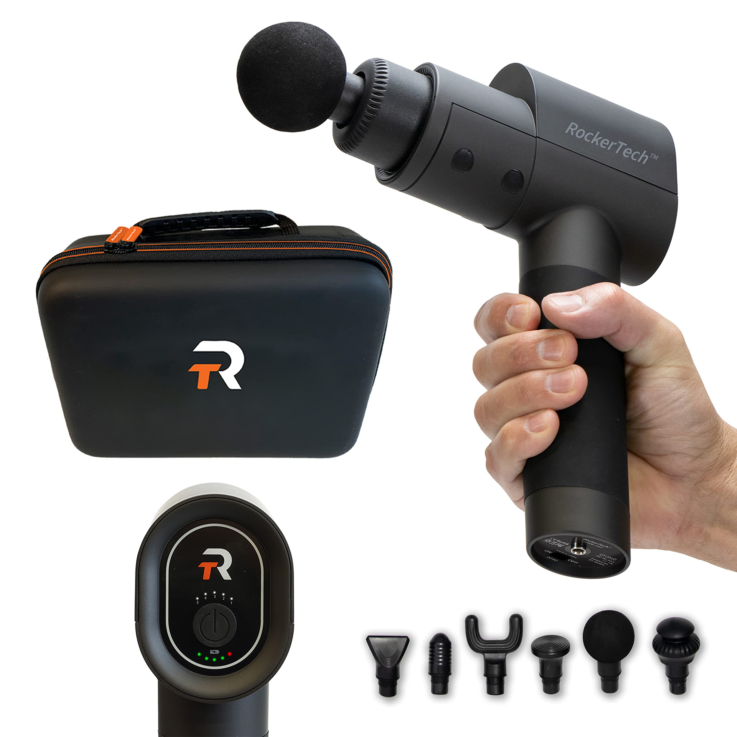 Professional Deep Tissue Massage Gun for Athletes - Cordless Percussion Muscle Massager with Rechargeable Battery - Relieves Muscle Pain & Soreness - Perfect for Post-Workout Recovery, Physical Therapy & Home Use (Black)