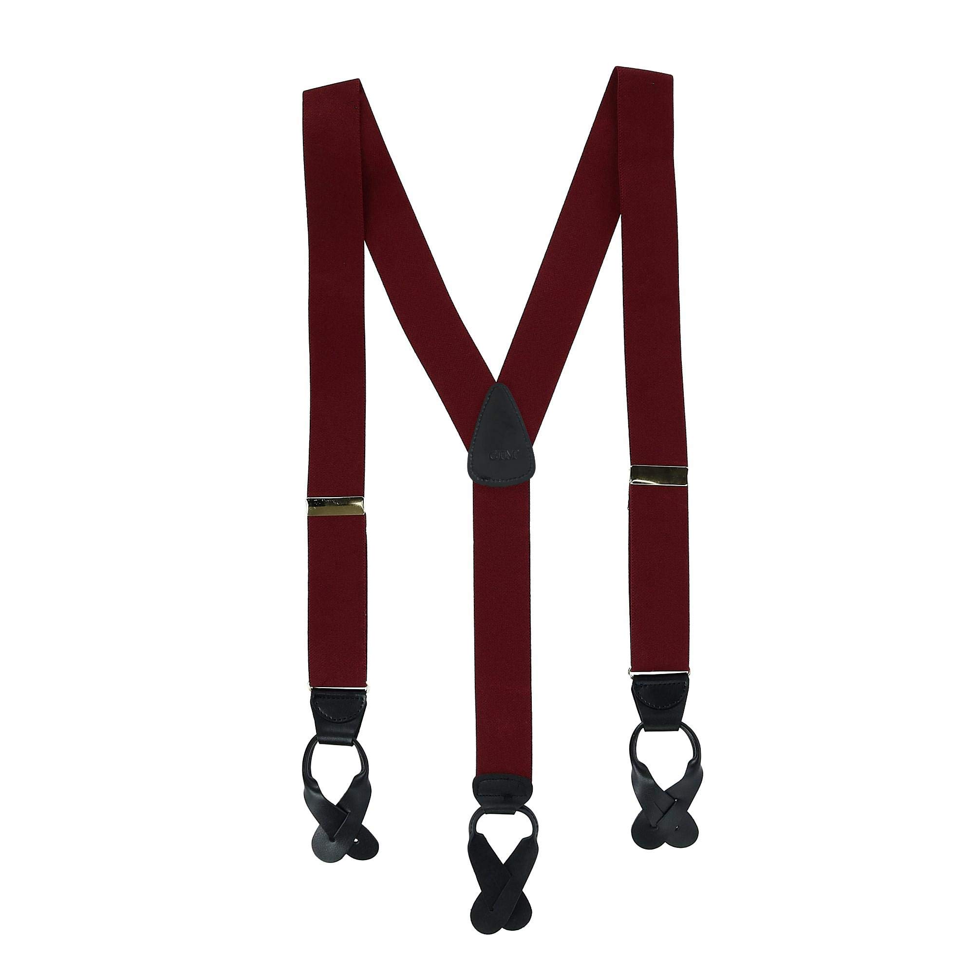 CTM® Men's Elastic Button End Suspenders - Adjustable Waist Suspenders for Formal Wear, Work Pants & Vintage Style (Black) - Perfect for Weddings, Office & Cosplay Outfits