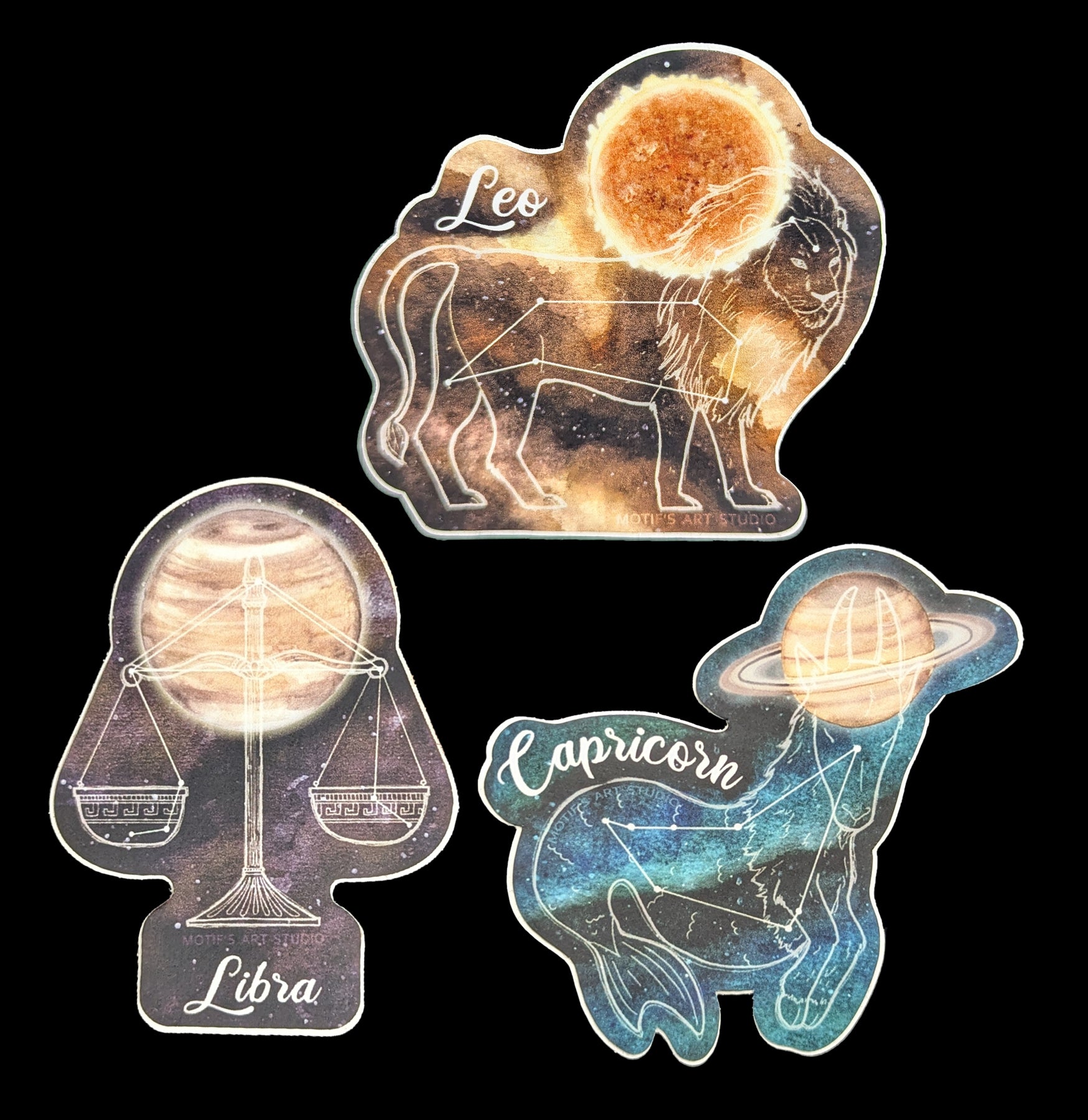 Zodiac Sign Stickers - 12 Horoscope Decals for Laptop, Phone & Journal - Perfect for Astrology Lovers & DIY Projects