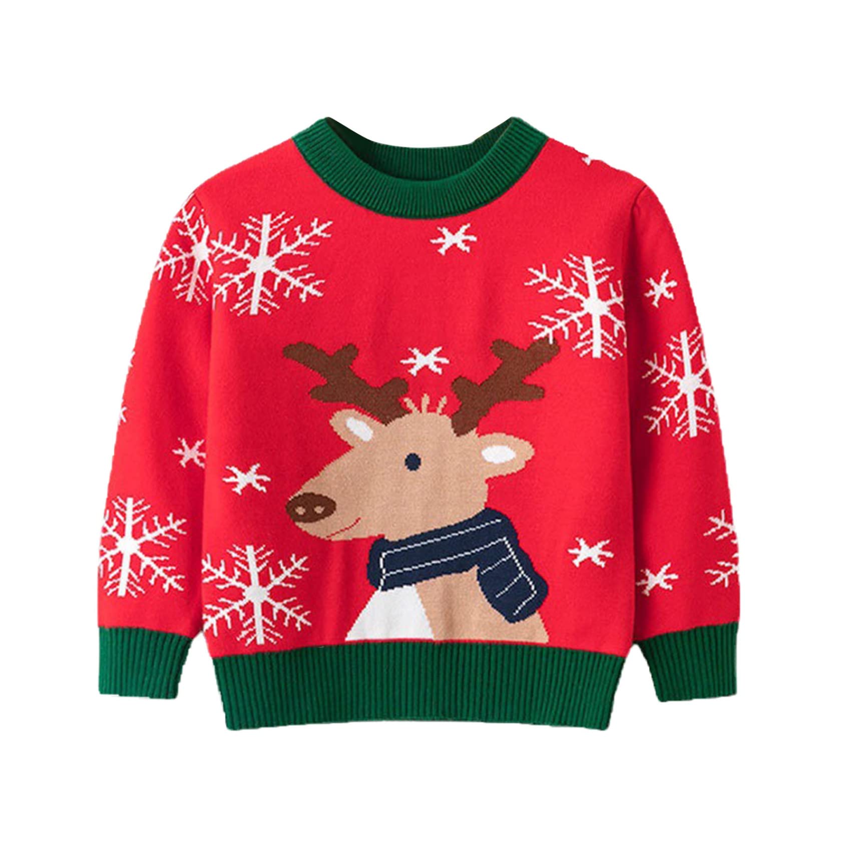 Adorable Cartoon Elk Christmas Sweater for Toddler Boys & Girls - Festive Holiday Pullover Top for Family Photos & Winter Celebrations