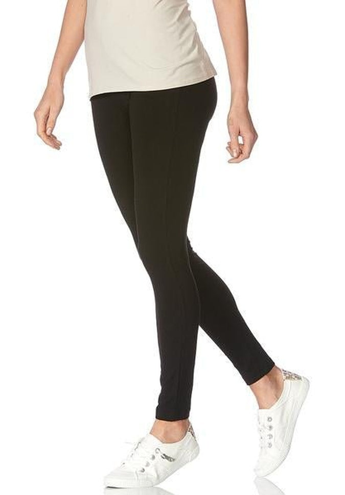 HUE Ultra Skimmer Leggings for Women - High Waist Yoga Pants with Wide Comfortable Waistband - Small Size Only - Perfect for Yoga, Running, Gym & Everyday Wear