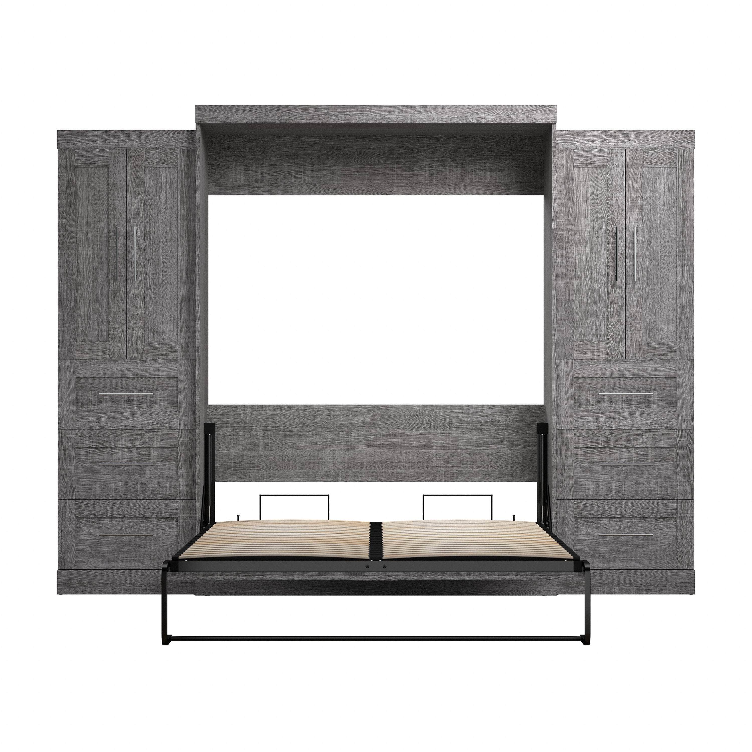 Pur Queen Murphy Wall Bed with Closet Storage Cabinets (115W) - 7 Color Options - Space-Saving Solution for Small Apartments, Guest Rooms & Home Offices