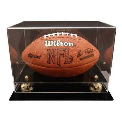 Premium Full Size Football Display Case with UV Protection - Perfect for Showcasing Autographed Footballs in Home, Office, or Sports Memorabilia Collections