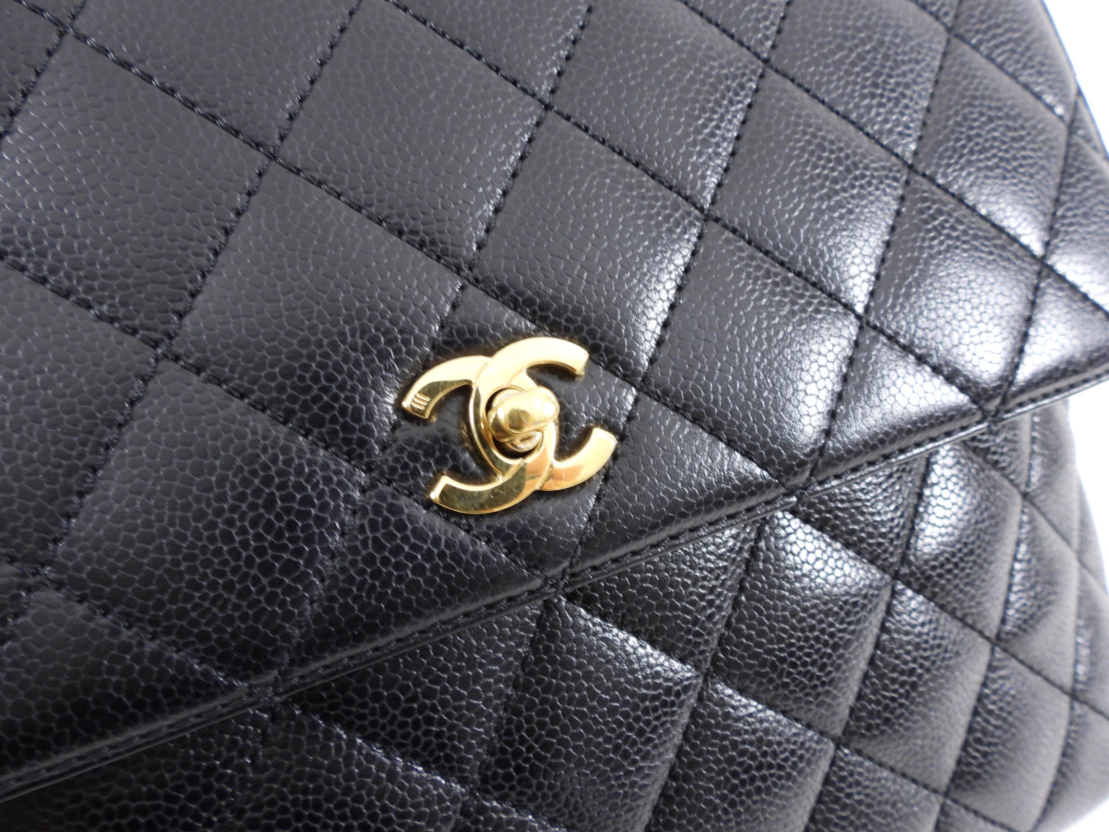 Vintage Chanel Black Caviar Kelly Top Handle Bag 2000-2002 Collection - Perfect for Luxury Fashion, Evening Events & Collector's Items
