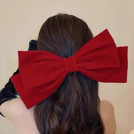 Delaney Elegant Oversized Velvet Bow Hair Clip for Women - Fashion Hair Accessories for Parties, Weddings & Everyday Wear