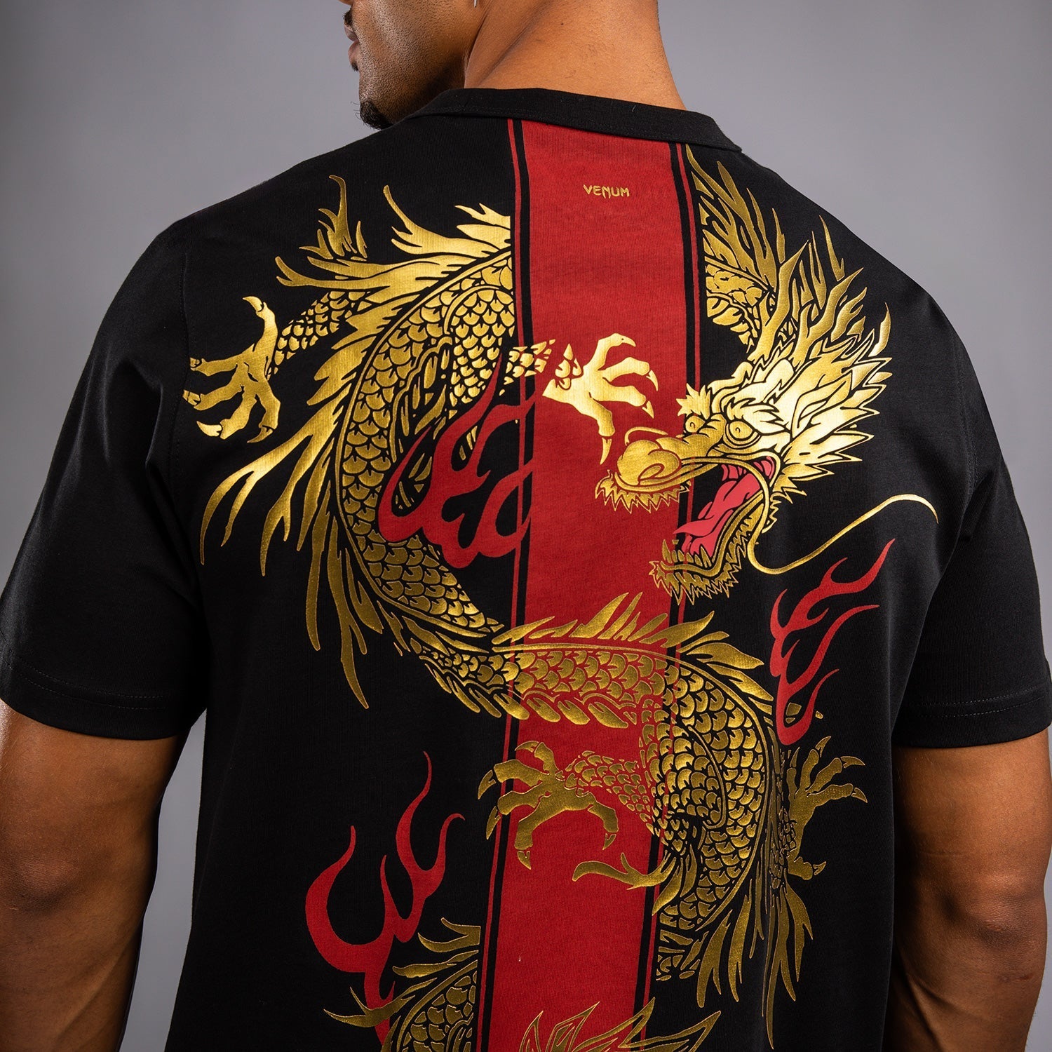 Venum x TEKKEN 8 Marshall Law Graphic T-Shirt for Men - Black, Red & Gold Design - Official Fighting Game Apparel for Cosplay, Gaming Events & Streetwear